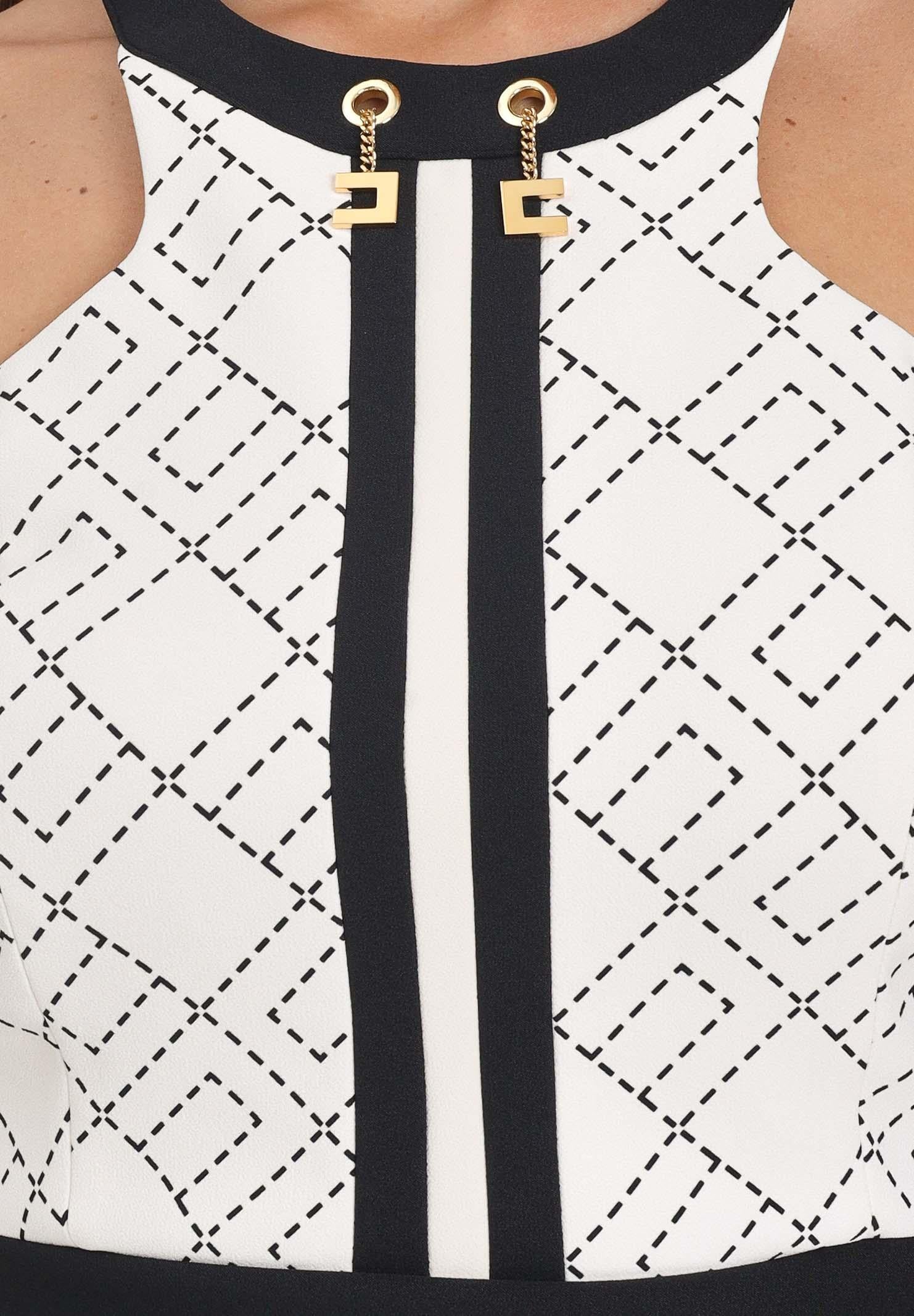 ELISABETTA FRANCHI Top elegante panna da donna con stampa logo TOS0156E2 EF1 ELISABETTA FRANCHI