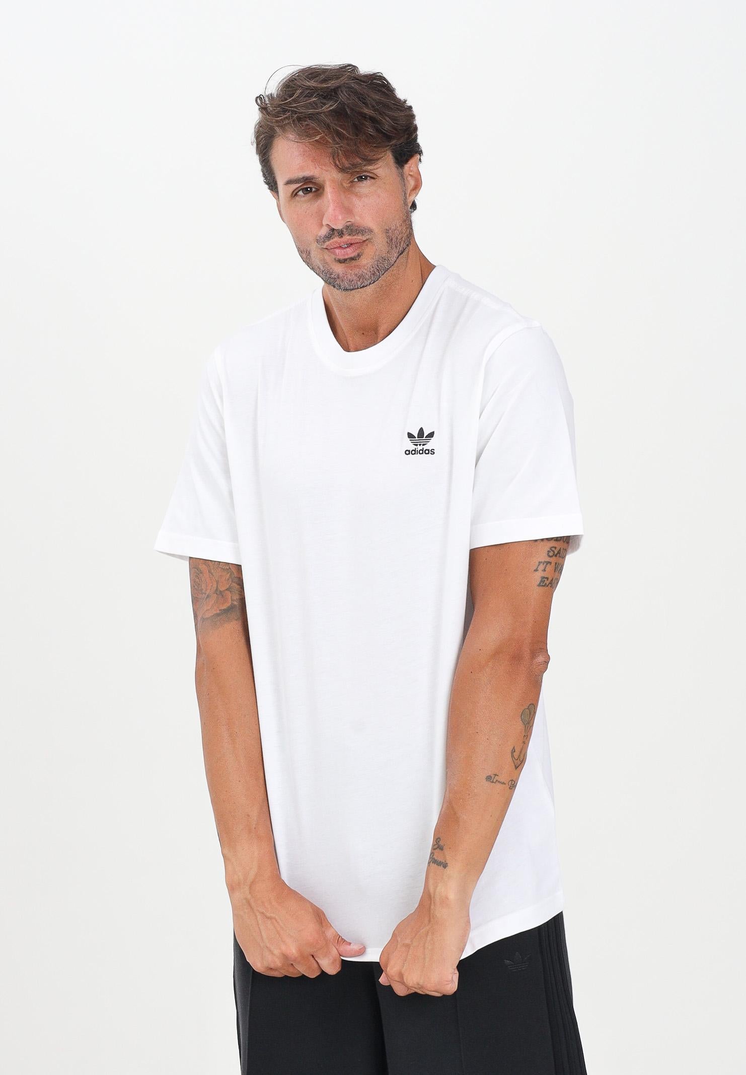 ADIDAS ORIGINALS T-shirt a manica corta Trefoil Essentials bianca da uomo JI8544 . ADIDAS ORIGINALS