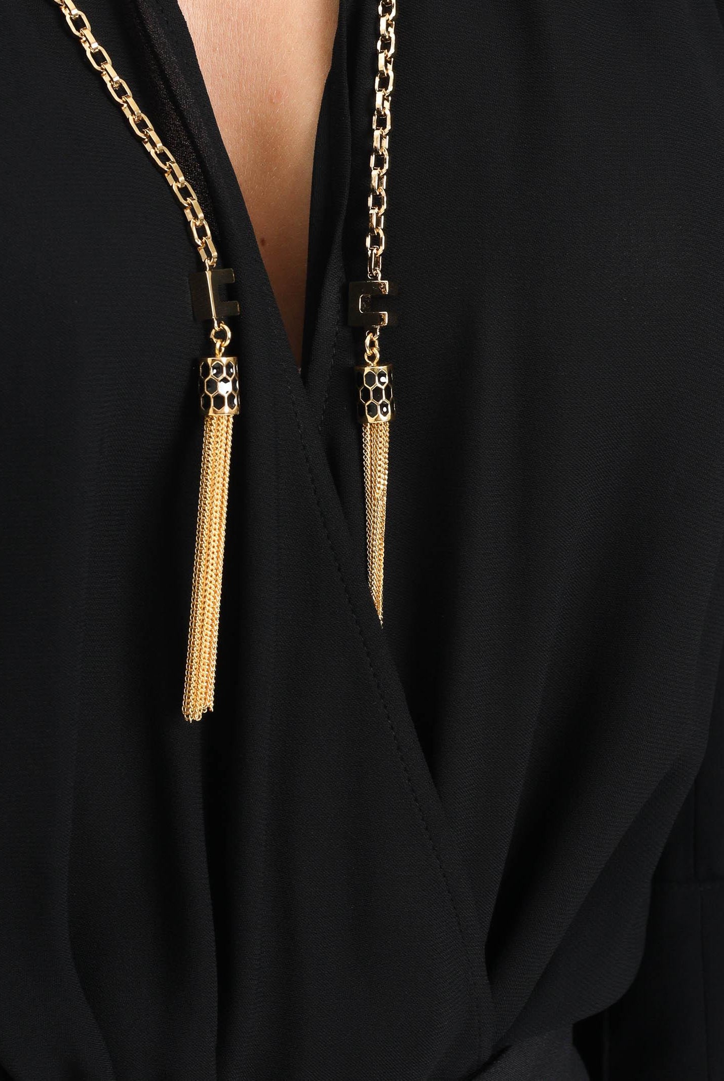 ELISABETTA FRANCHI Body nero da donna con dettagli gioiello CB00557E2 110 ELISABETTA FRANCHI