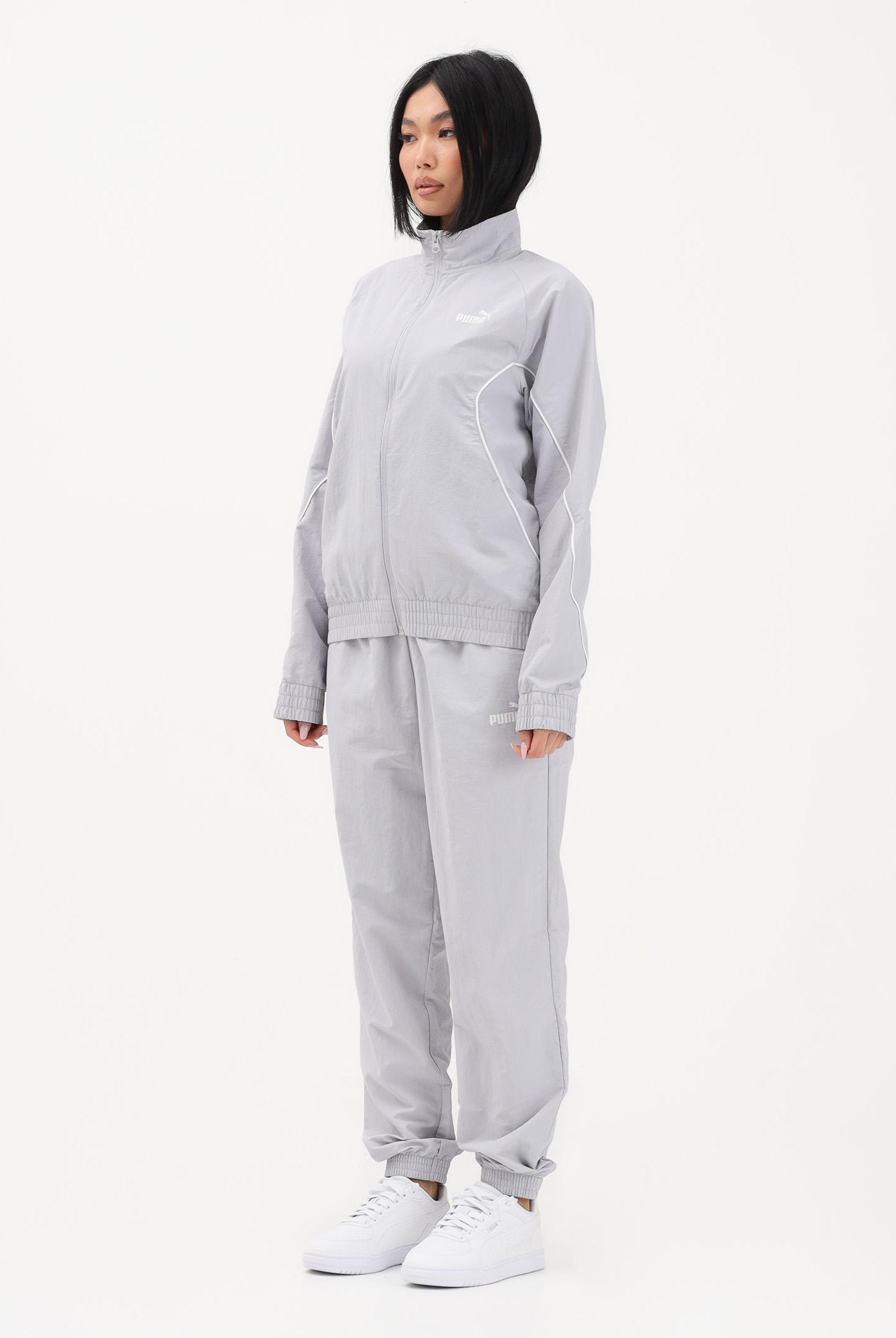PUMA Tuta Woven grigia da donna 691907 82 PUMA