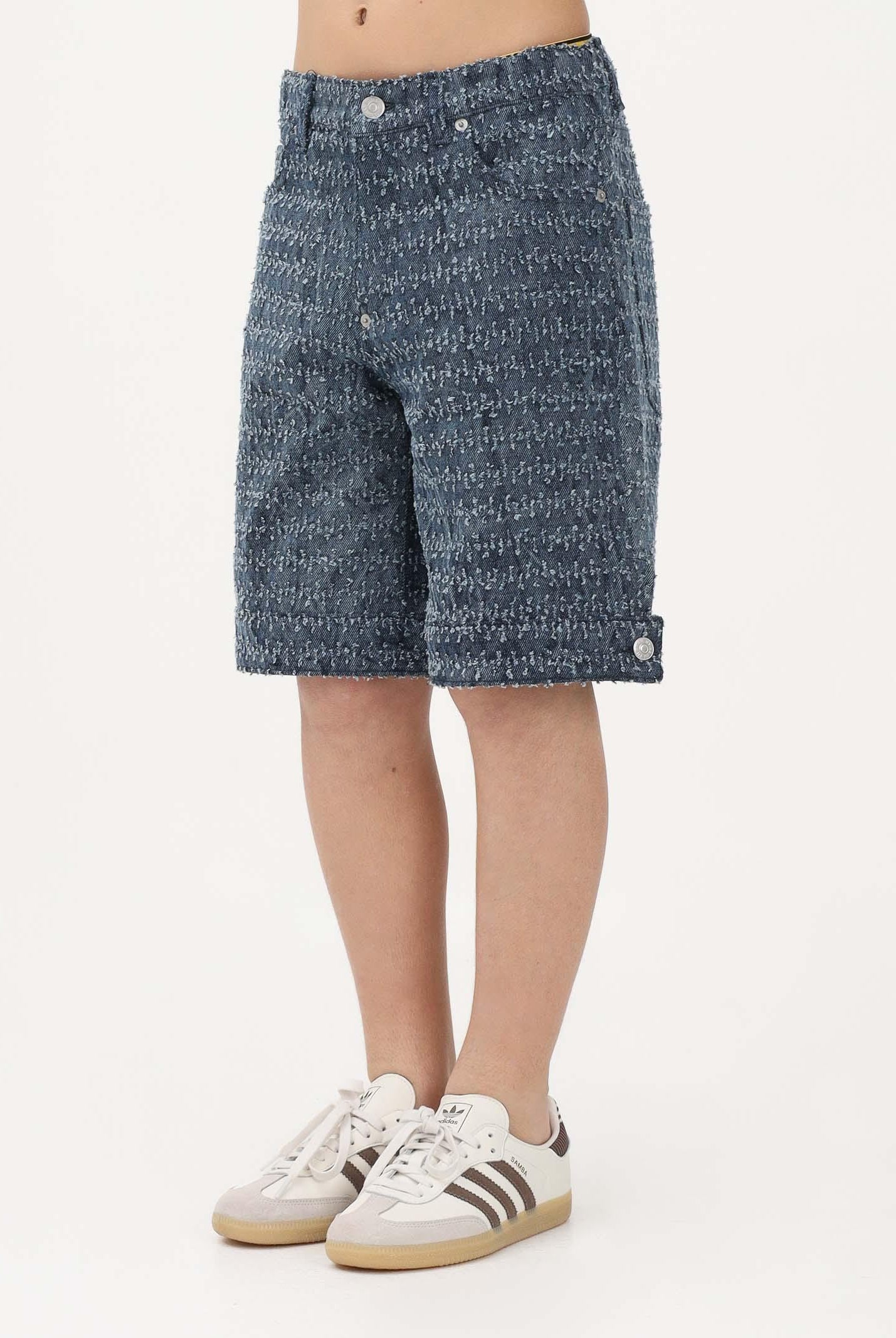 I'M BRIAN Shorts in denim medio da bambino realizzati con particolare lavorazione testurizzata KIMJ926 0028 I'M BRIAN