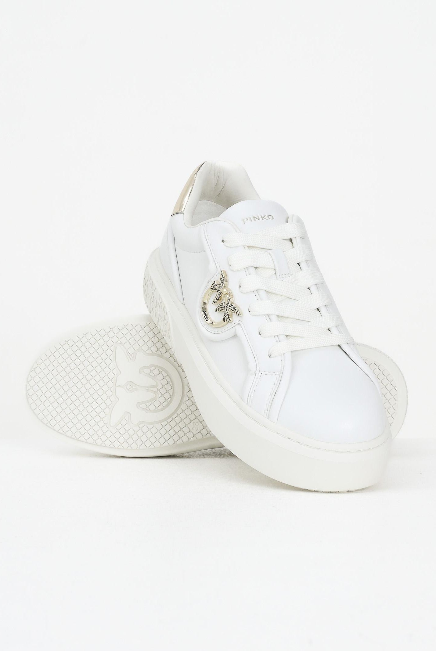 PINKO Sneakers bianche da donna con logo Pinko Love Birds SS0041P087Z1B PINKO