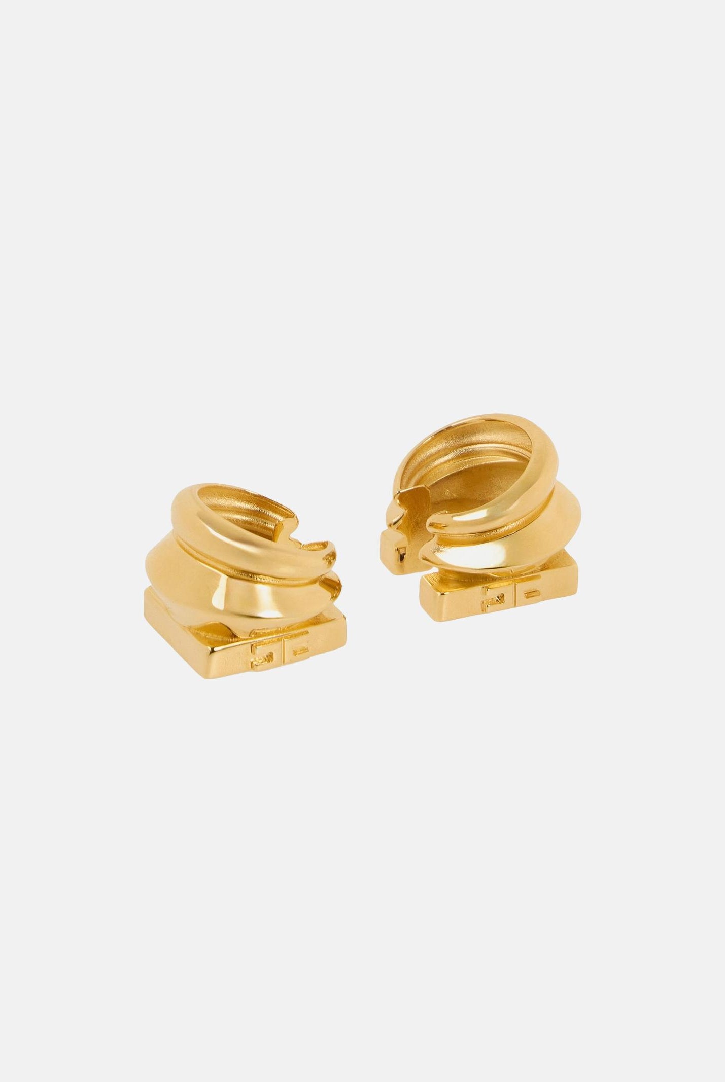 ELISABETTA FRANCHI orecchini ear cuff geometrici con logo inciso, colore oro donna. OR19B63E2 EA1 ELISABETTA FRANCHI