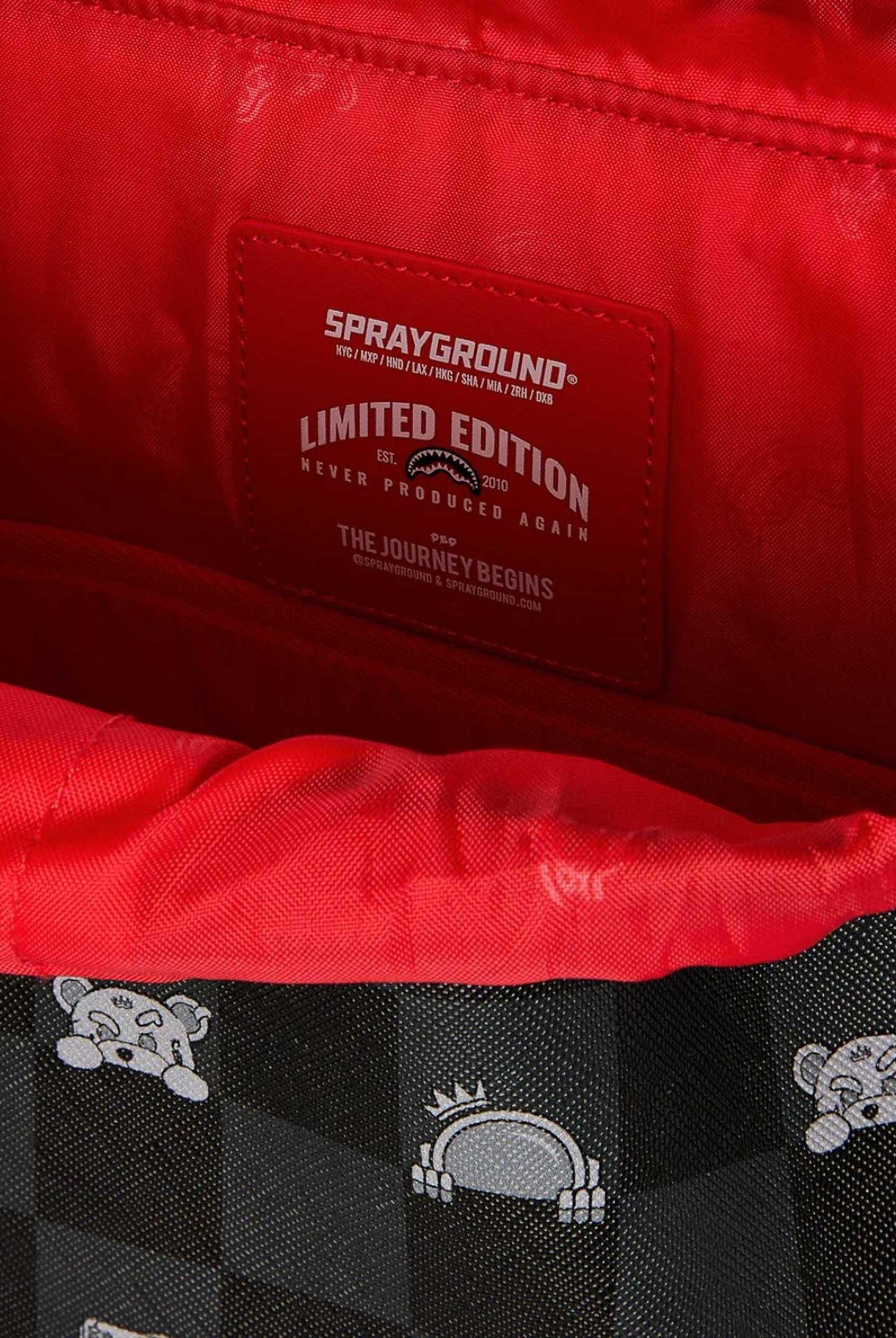 SPRAYGROUND Zaino GRAY PEEKING CHARACTER CHECK MONTE CARLO nero per uomo e donna 910B8909NSZ . SPRAYGROUND