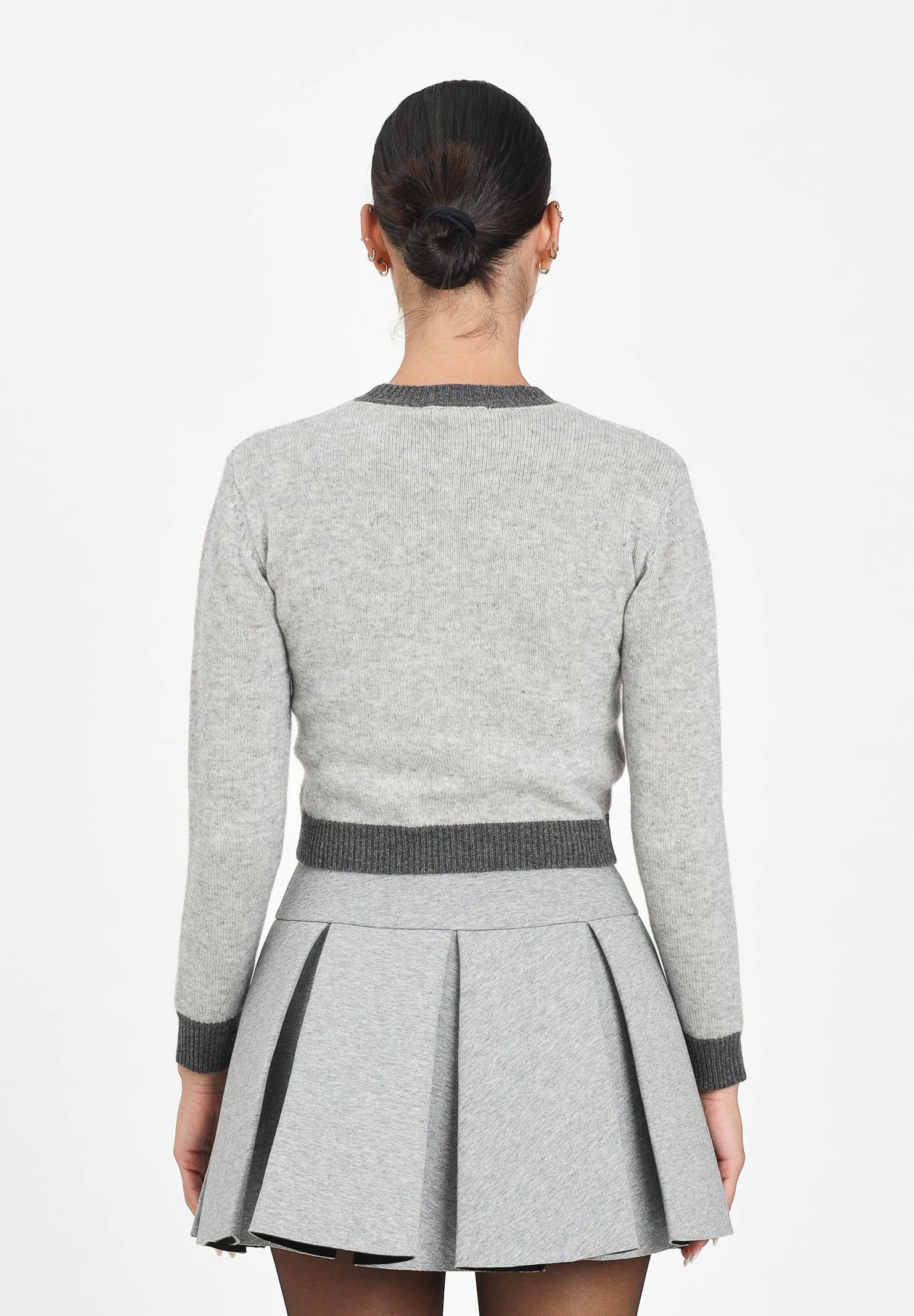 MARNI Maglioncino girocollo grigio per donna e bambina con logo M00993M00ML 0M923 MARNI