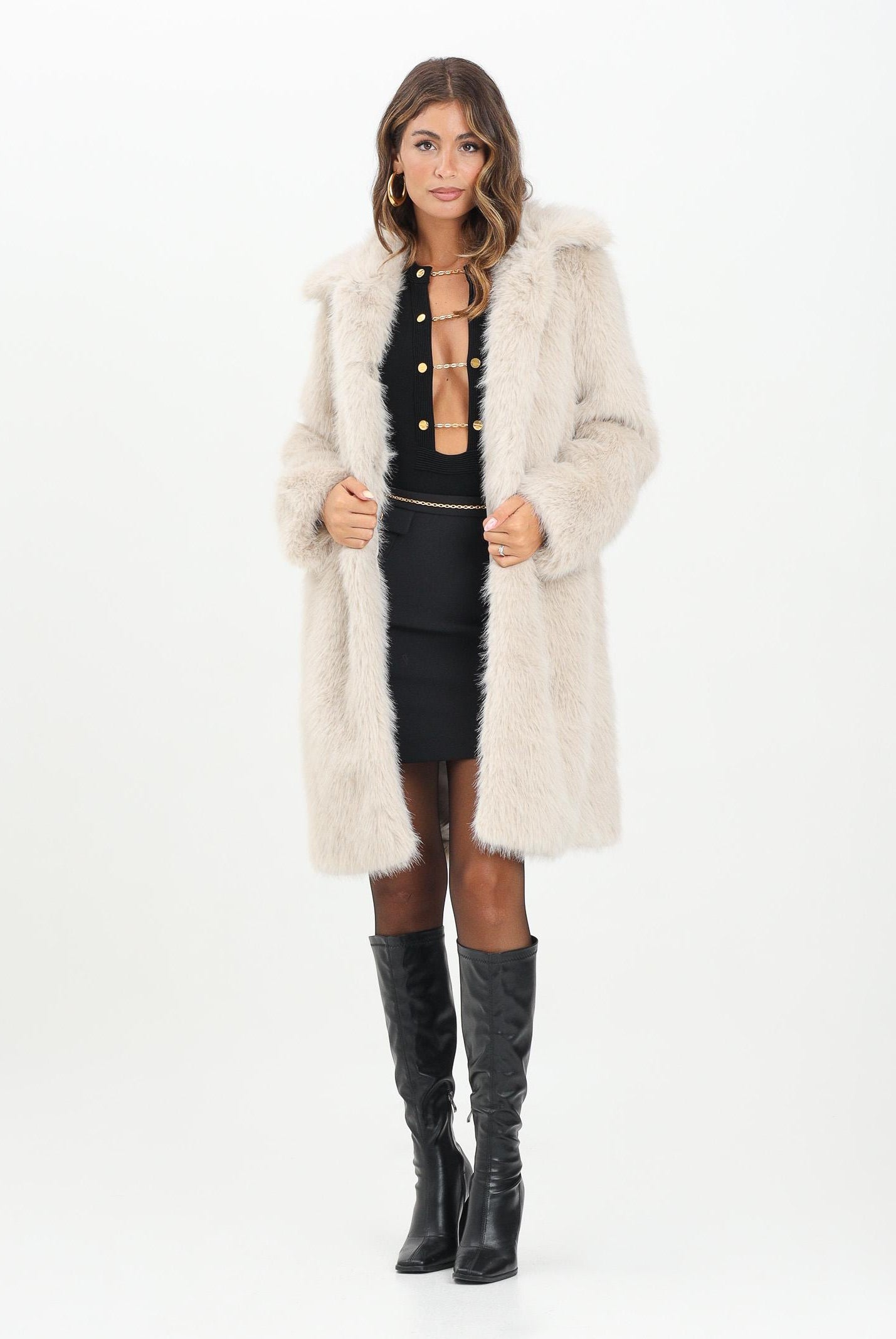 BOMBOOGIE Pelliccia panna da donna CW9192FRL5 180 BOMBOOGIE