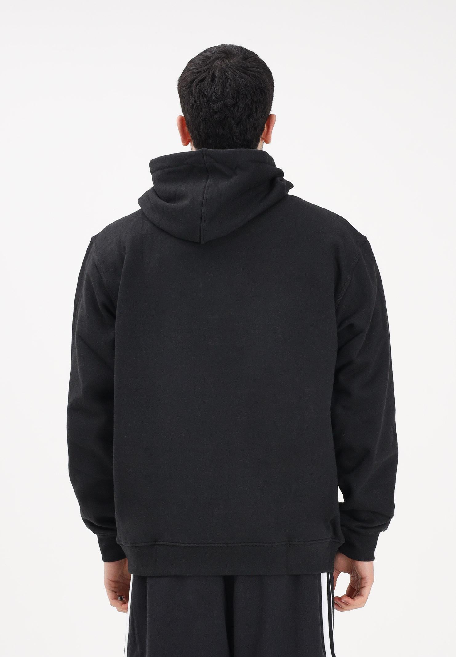 ADIDAS ORIGINALS Felpa con cappuccio Trefoil Essentials Loose nera da uomo JV6056 . ADIDAS ORIGINALS