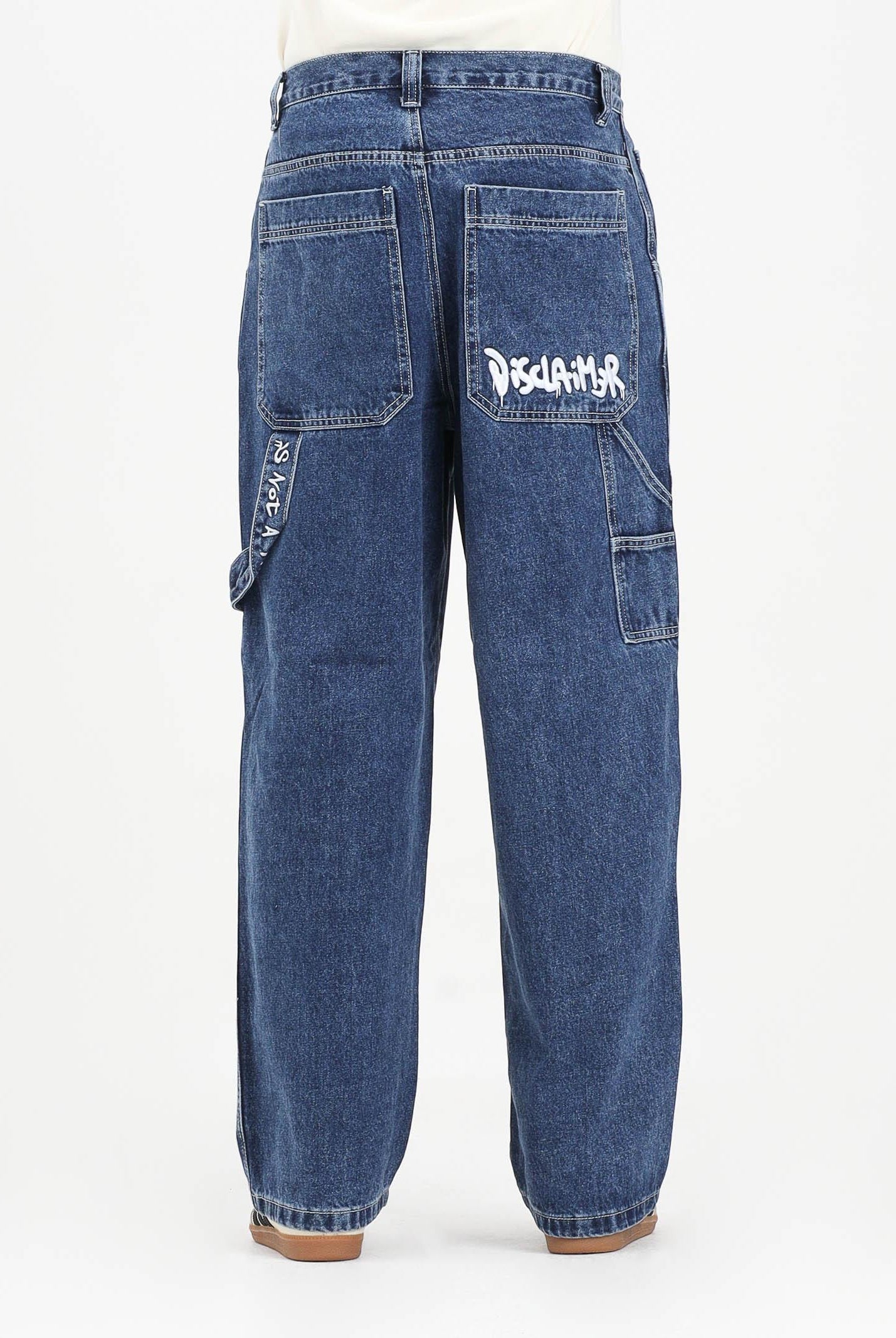 DISCLAIMER Jeans in denim blu da uomo con logo sul retro 25IDS55146 BL DISCLAIMER