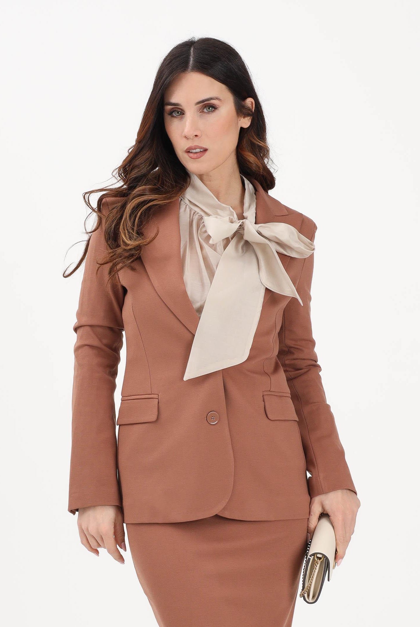 VICOLO Giacca monopetto cuoio da donna TAB0042 ABU67 VICOLO