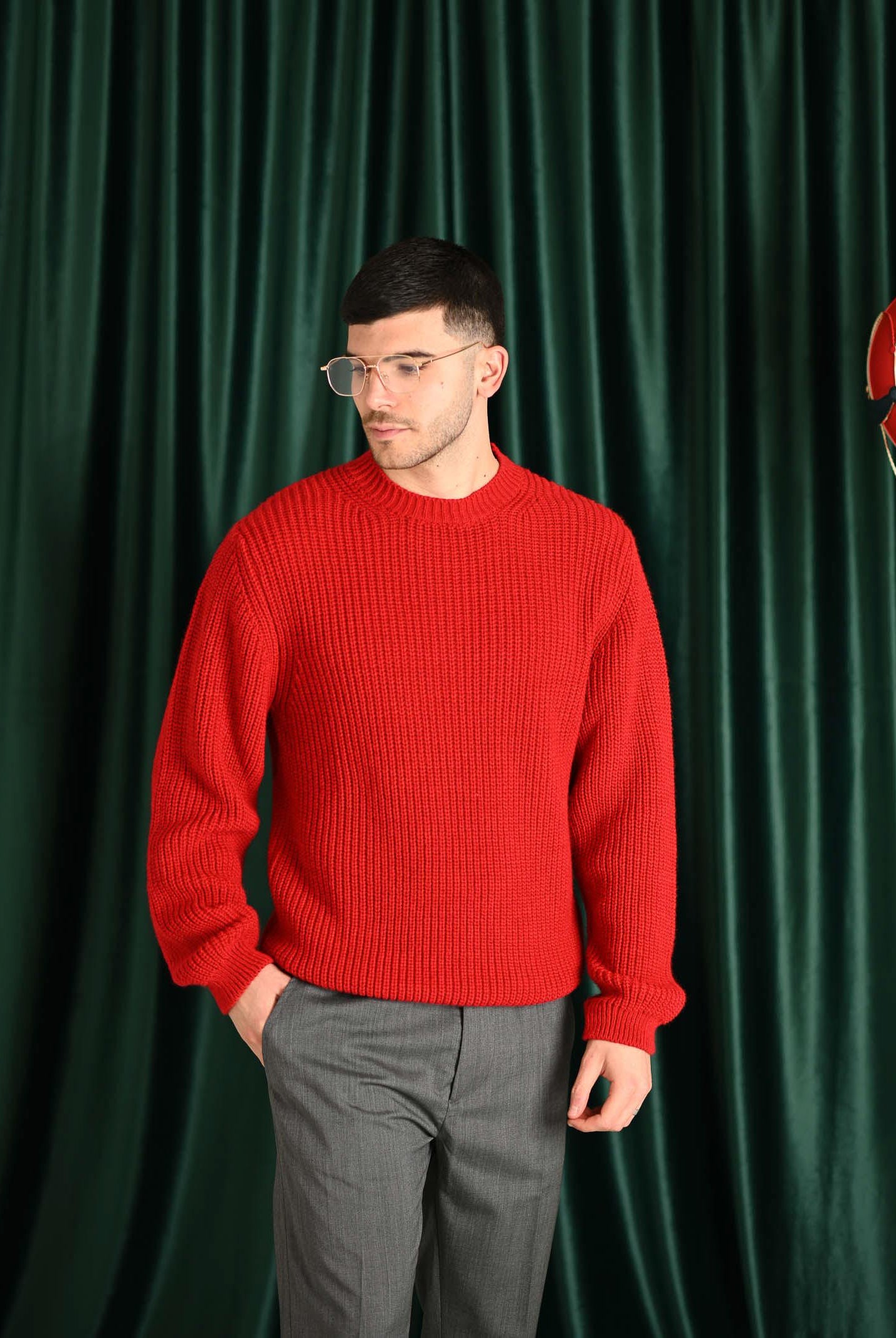 I'M BRIAN Maglione girocollo rosso da uomo MA3023 RO I'M BRIAN