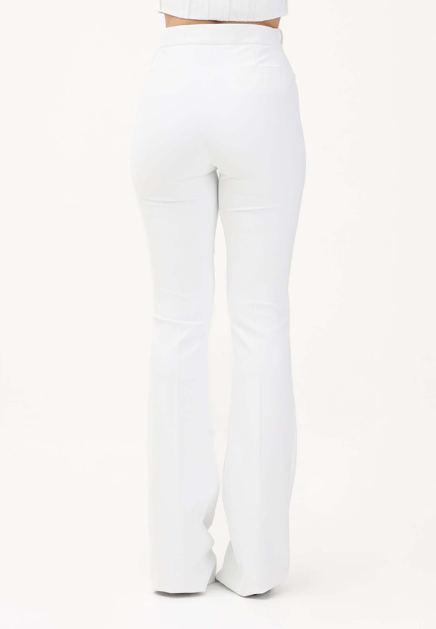 ELISABETTA FRANCHI Pantalone elegante avorio da donna in doppio crêpe stretch PA16961E2 360 ELISABETTA FRANCHI