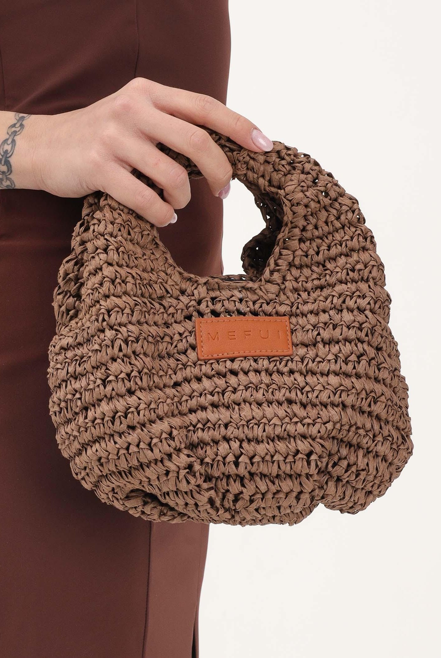 ME FUI Borsa a mano marrone da donna MA26-SW0065BN . ME FUI
