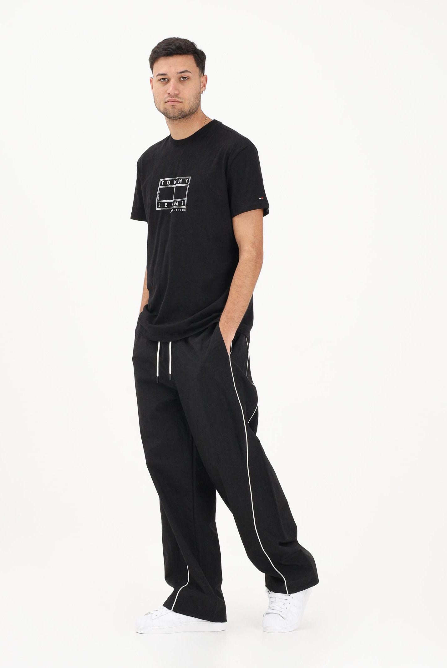 TOMMY JEANS Pantalone sportivo Theo nero da uomo DM0DM23111 BDS TOMMY JEANS