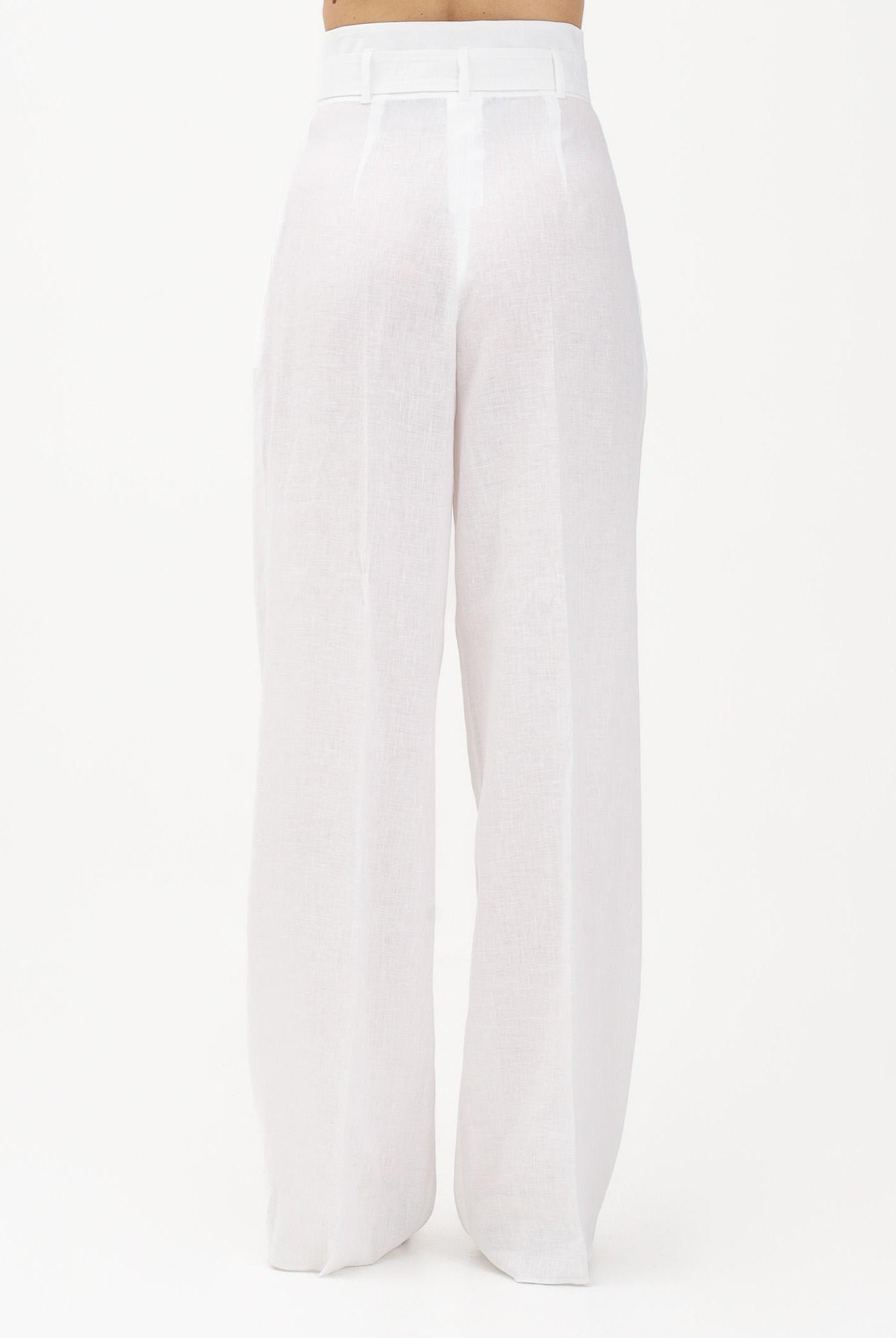 MAX MARA Pantalone MSTMATERIA in lino bianco da donna 2616131092600 002 MAX MARA