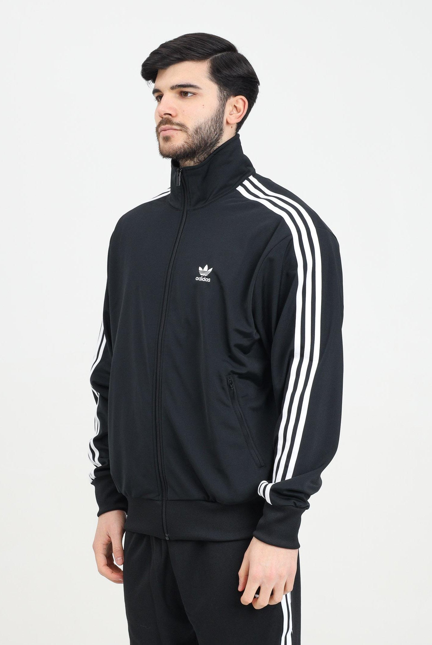 ADIDAS ORIGINALS Felpa con zip adicolor Classics Firebird nera da uomo IJ7058 . ADIDAS ORIGINALS