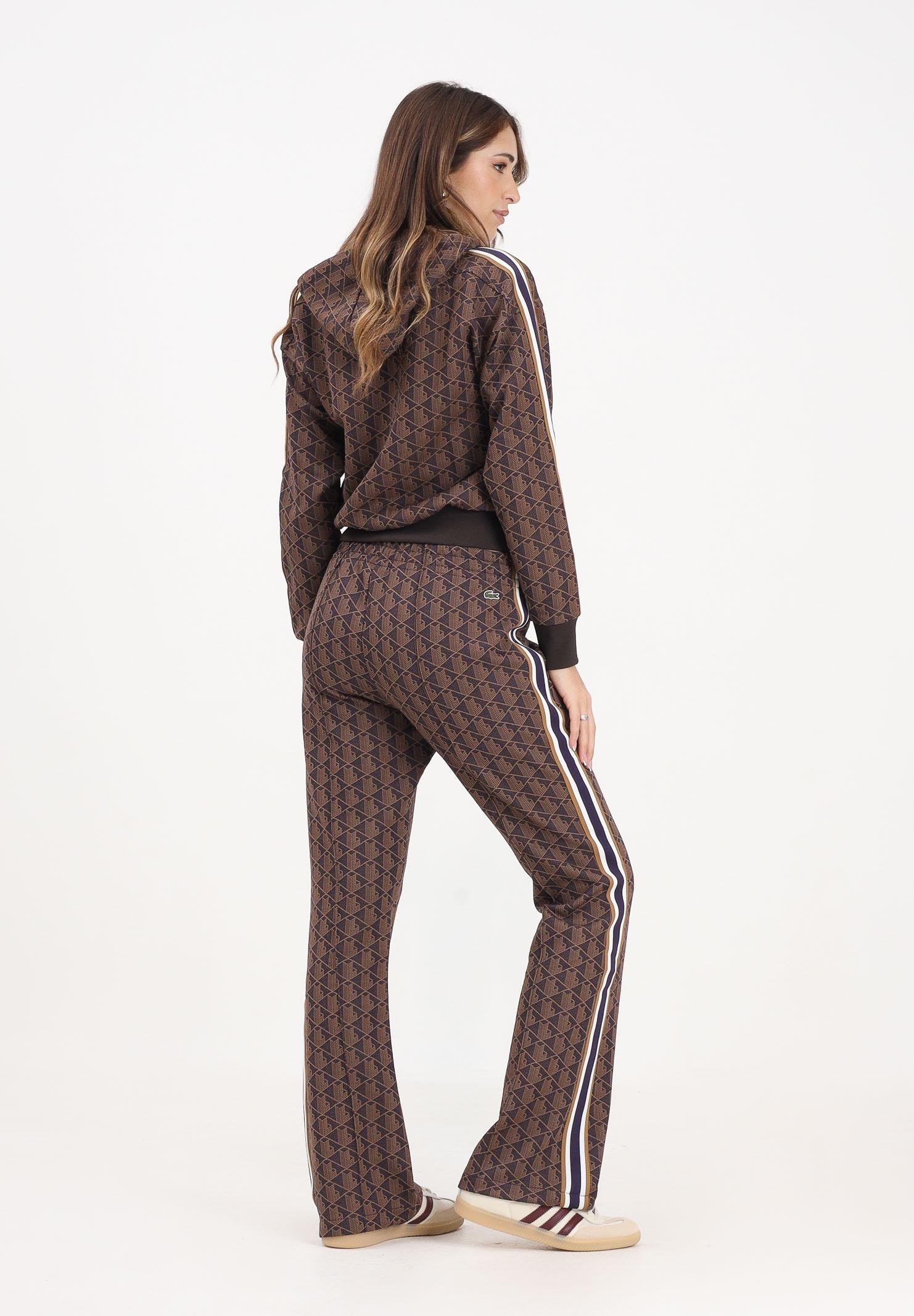 LACOSTE Pantalone sportivo Monogram Print marrone da donna XF9313 9I4 LACOSTE