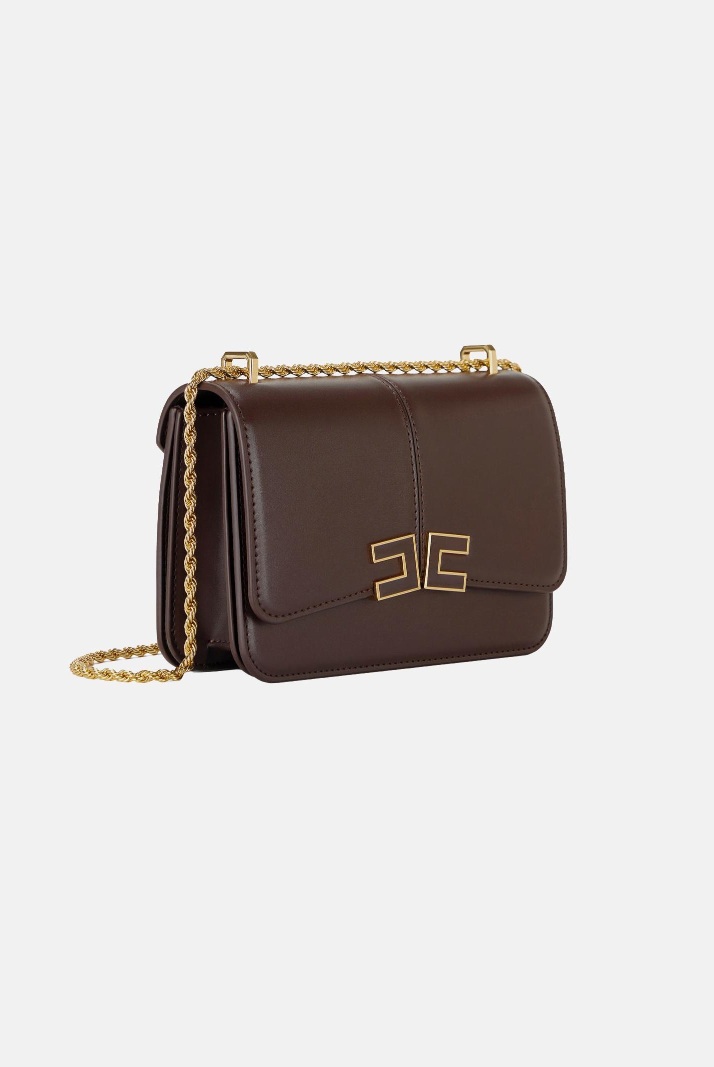 ELISABETTA FRANCHI Borsa a tracolla cacao da donna con logo BS91A61E2 644 ELISABETTA FRANCHI