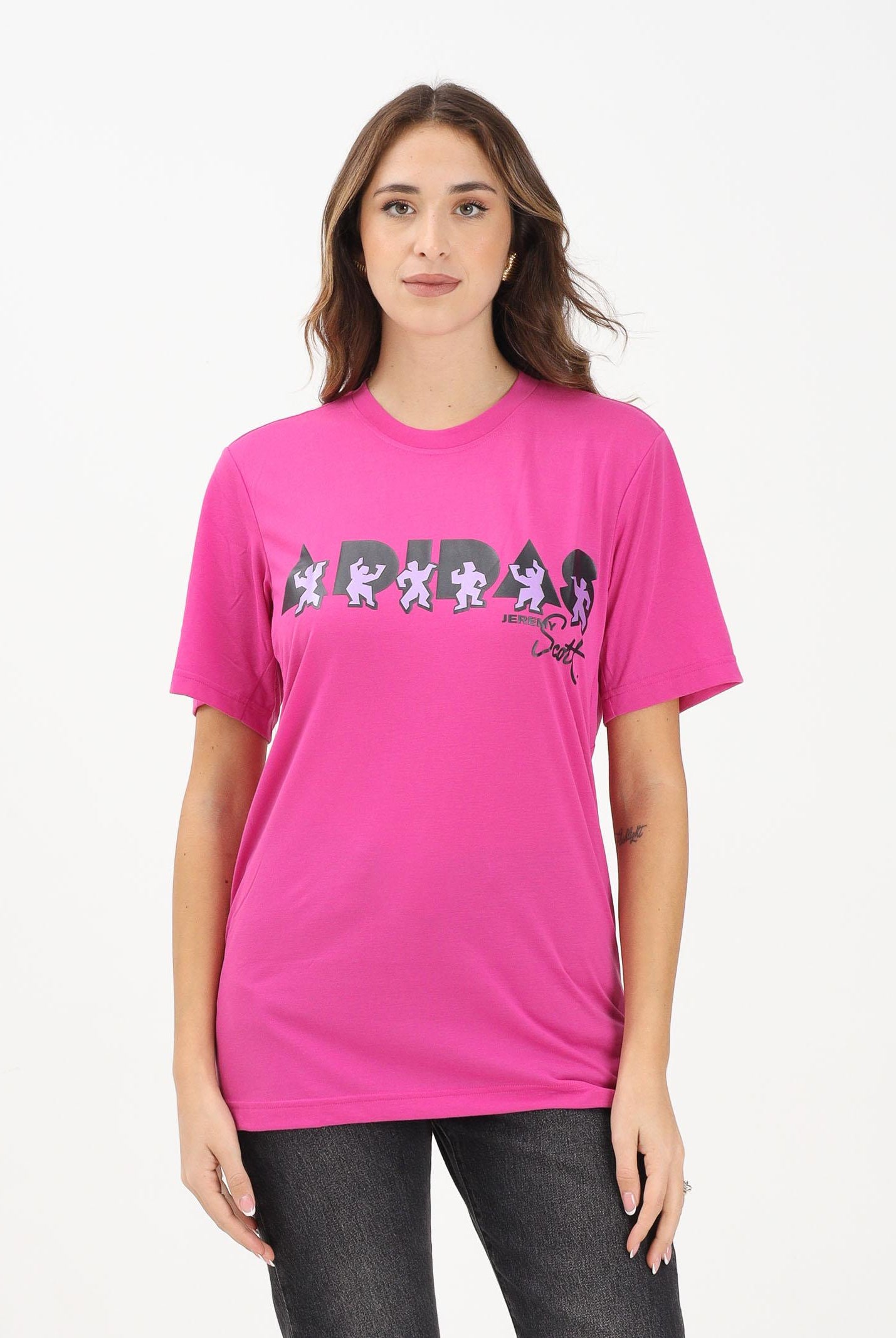 ADIDAS ORIGINALS T-shirt a manica corta adidas x Jeremy Scott rosa da donna JL7619 ADIDAS ORIGINALS