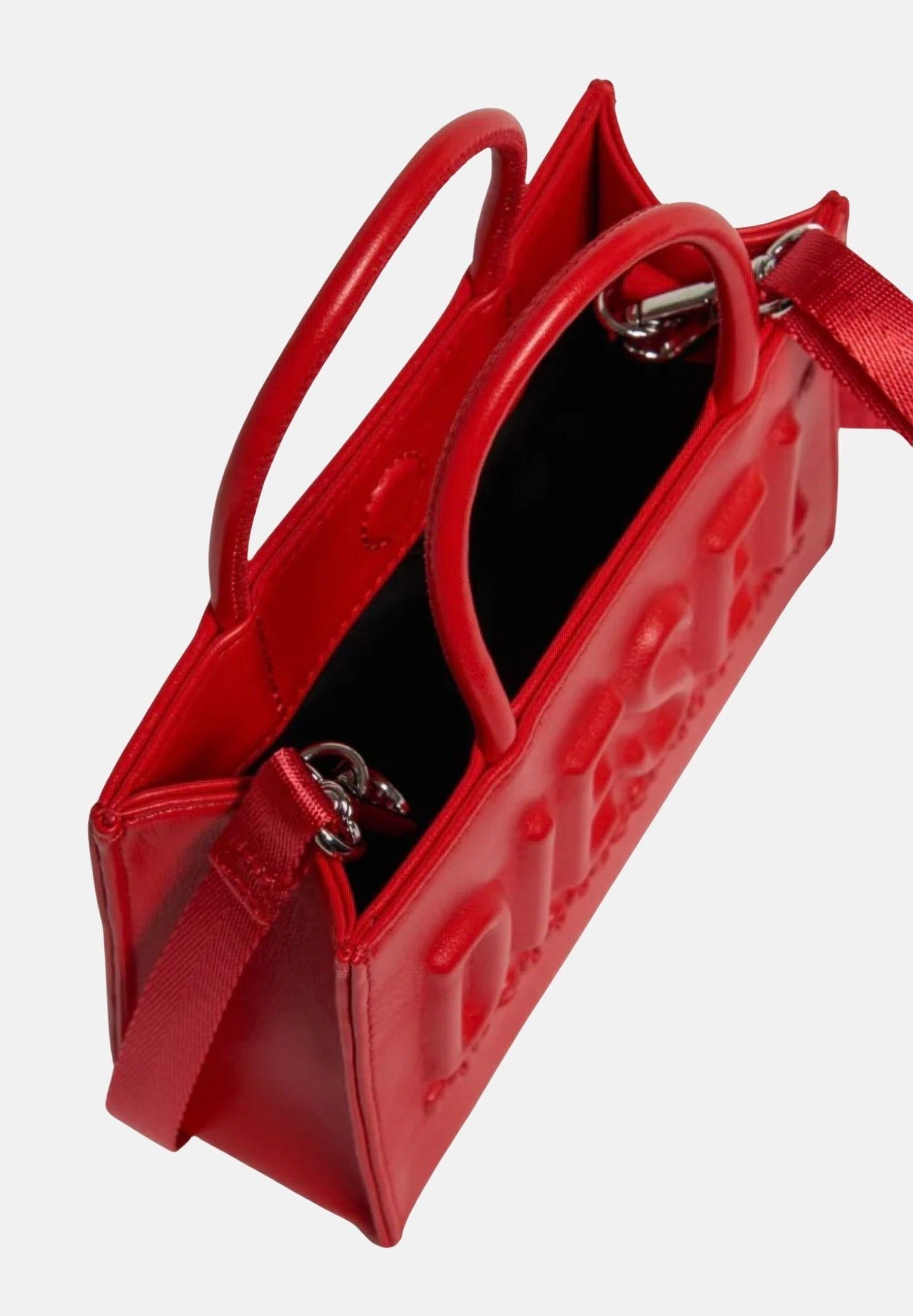 DIESEL Borsa a mano rossa da donna con logo in rilievo J02529P8073 T4346 DIESEL