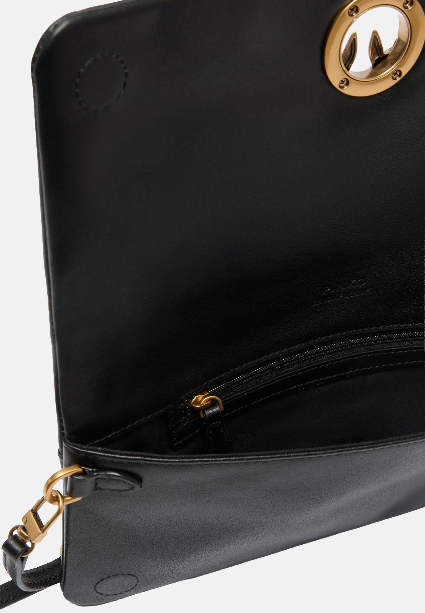 PINKO Borsa a tracolla Love Bag Click Soft Horizontal nera da donna 106022A0QO Z99Q PINKO