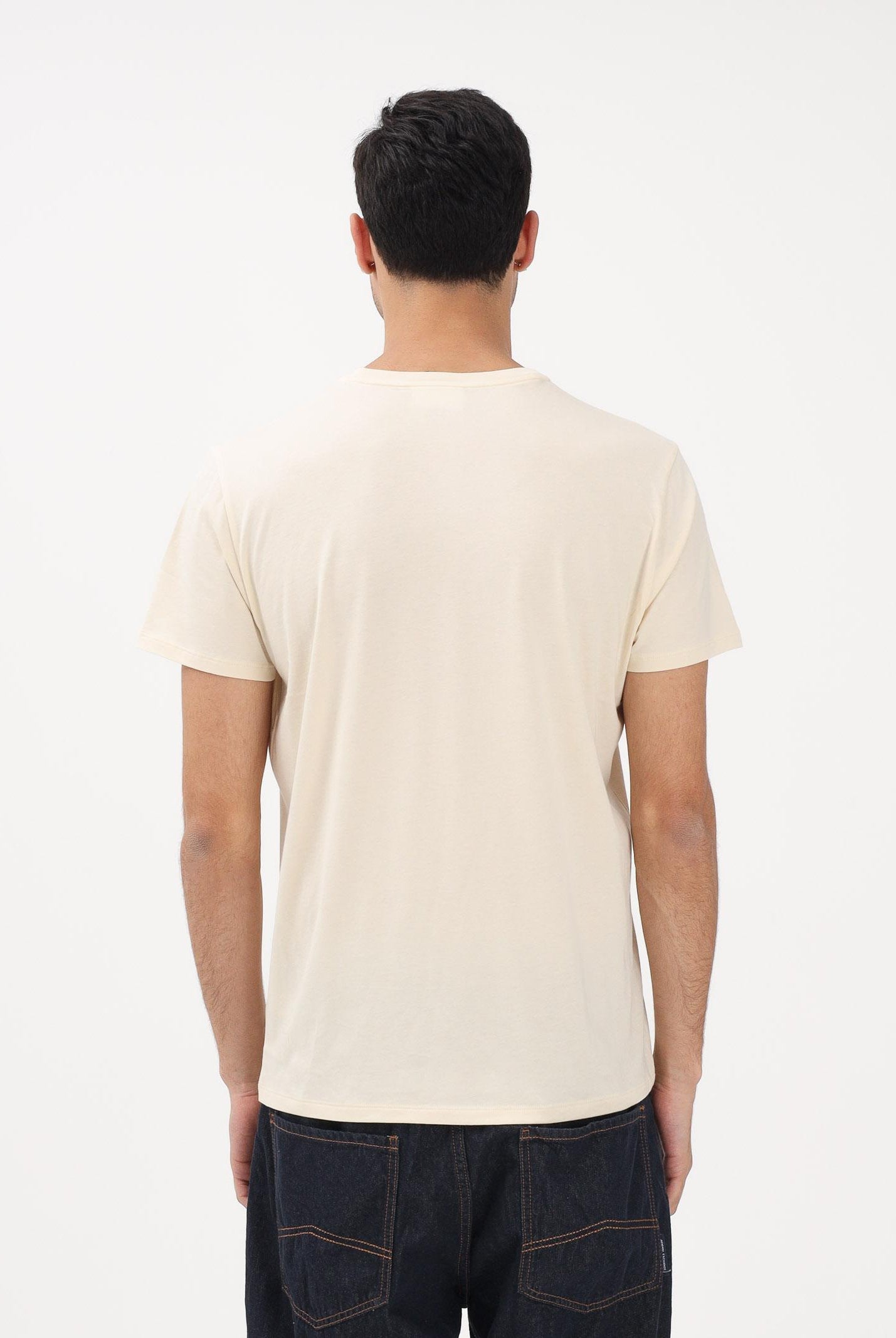 LACOSTE T-shirt a manica corta panna per uomo e donna con patch logo TH6709 056 LACOSTE