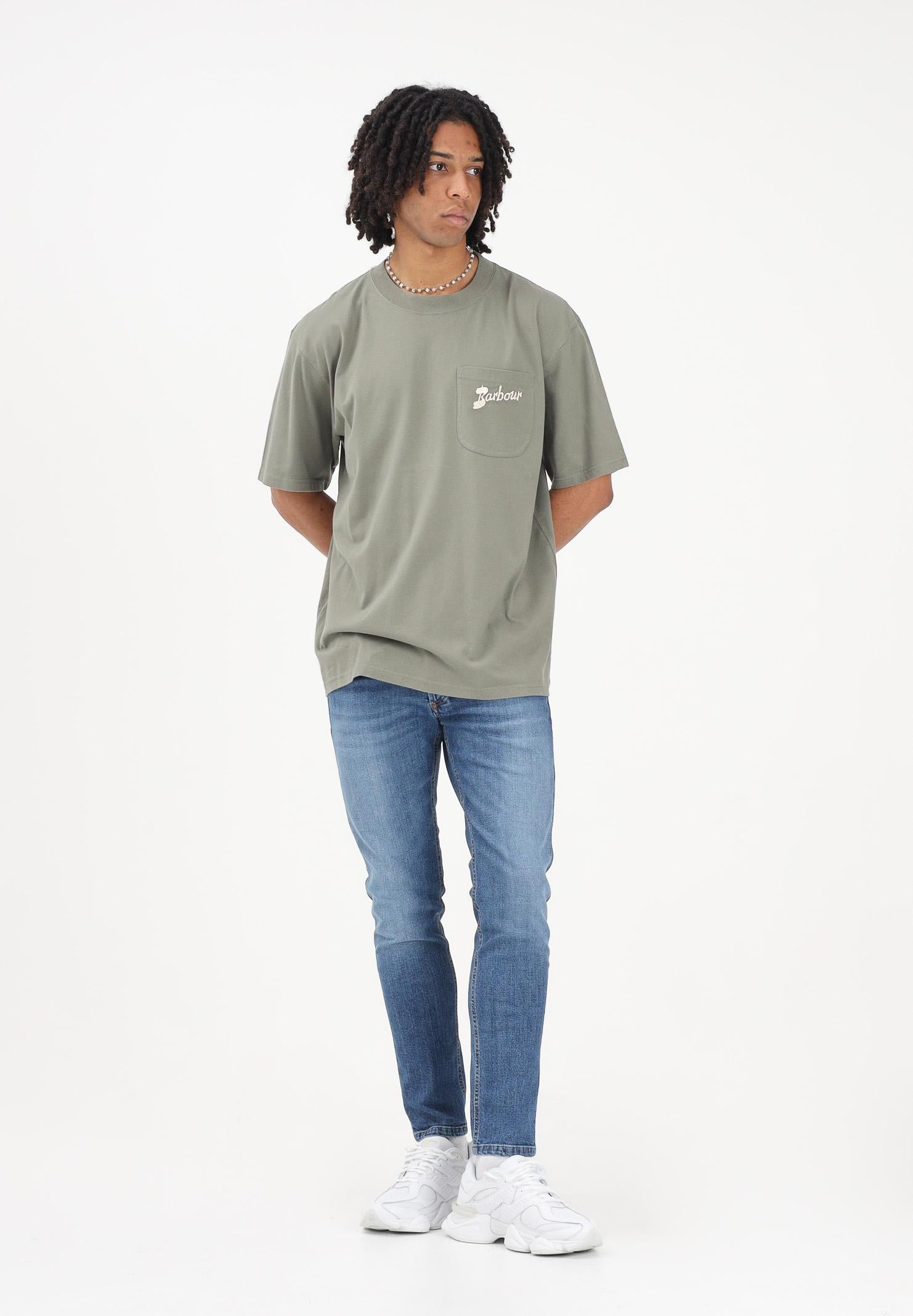 BARBOUR T-shirt a manica corta Links verde militare da uomo 261-MTS1556 GN68 BARBOUR