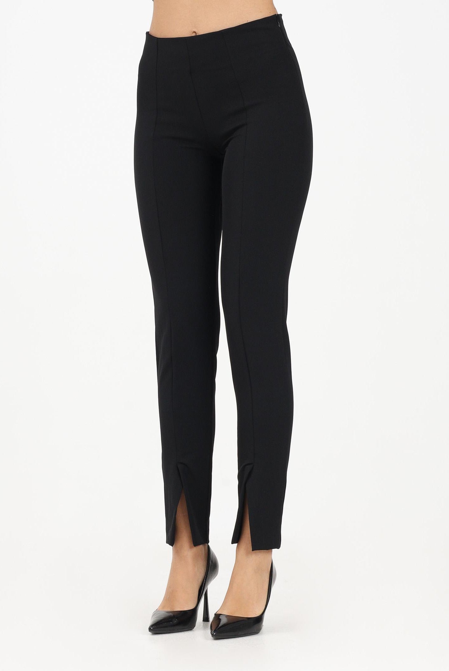 VICOLO Pantalone nero da donna con spacchetti TF1945 NE VICOLO