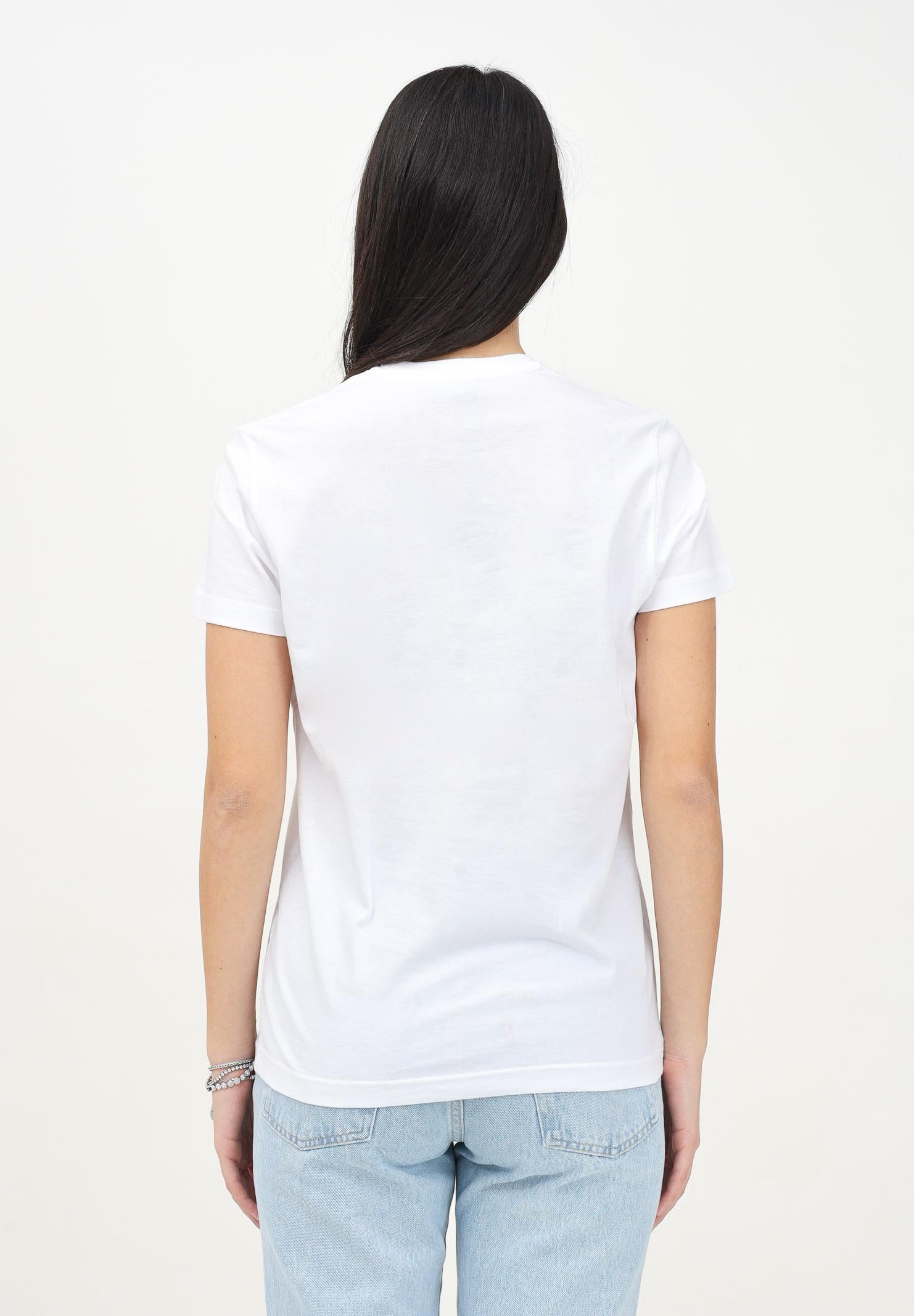 DSQUARED2 T-shirt a manica corta bianca per donna e bambina con stampa logo lettering DQ2478D004G DQ100 DSQUARED2
