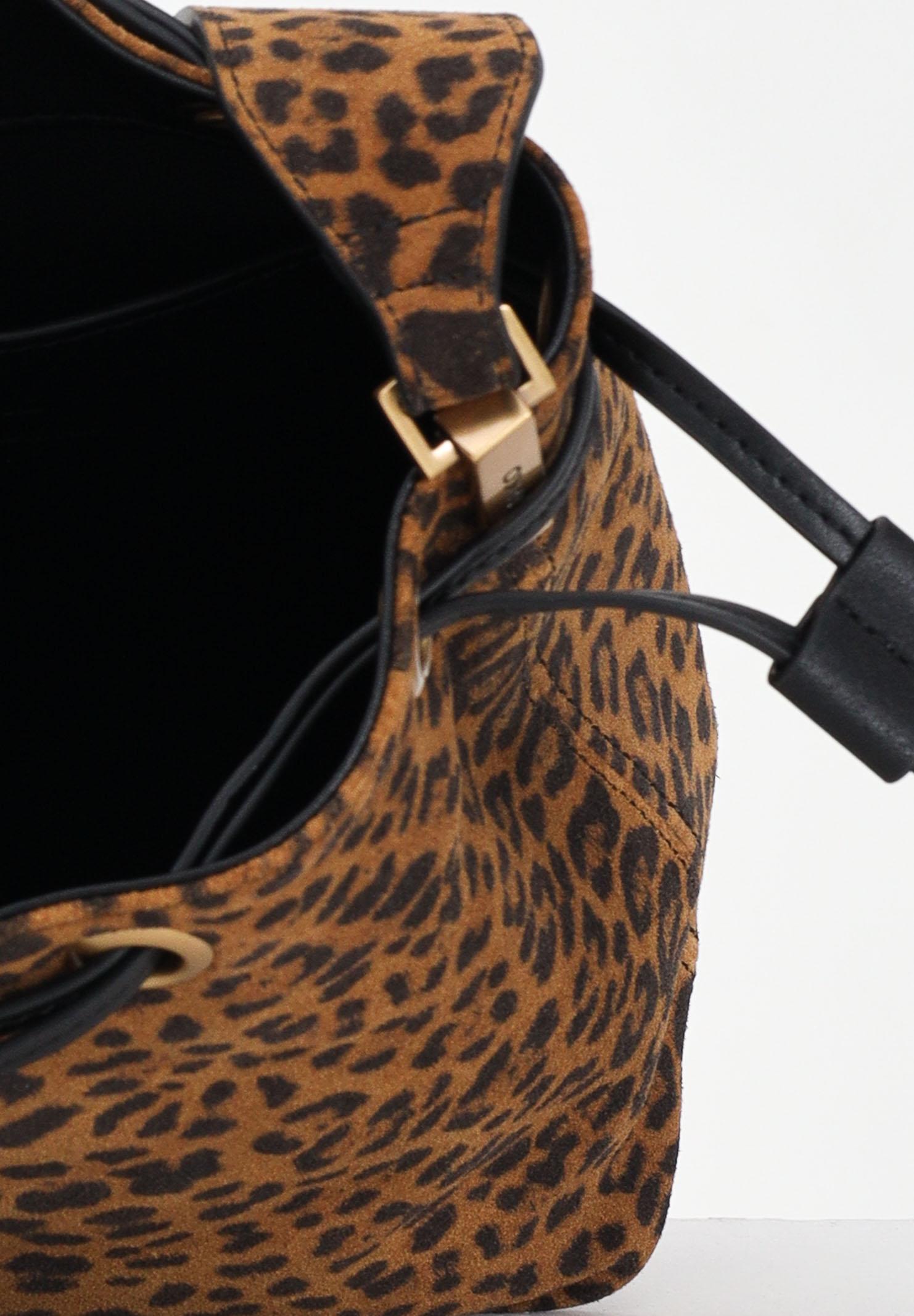 PINKO Borsa mini cammello da donna in Suede Leopardato 104303A32A M35Q PINKO