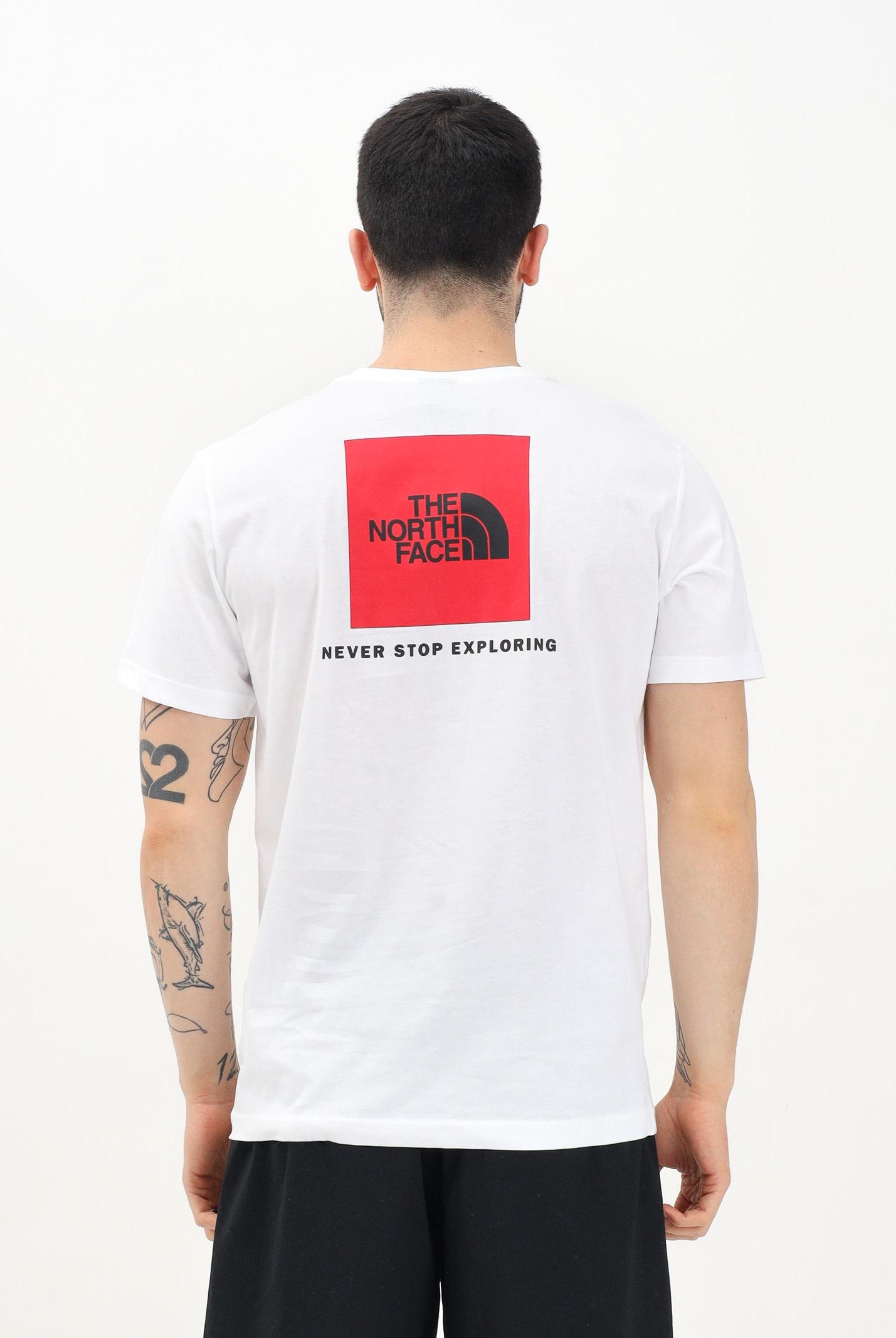 THE NORTH FACE T-shirt a manica corta NSE Reflective Box bianca da uomo NF0A87NPFN41 . THE NORTH FACE