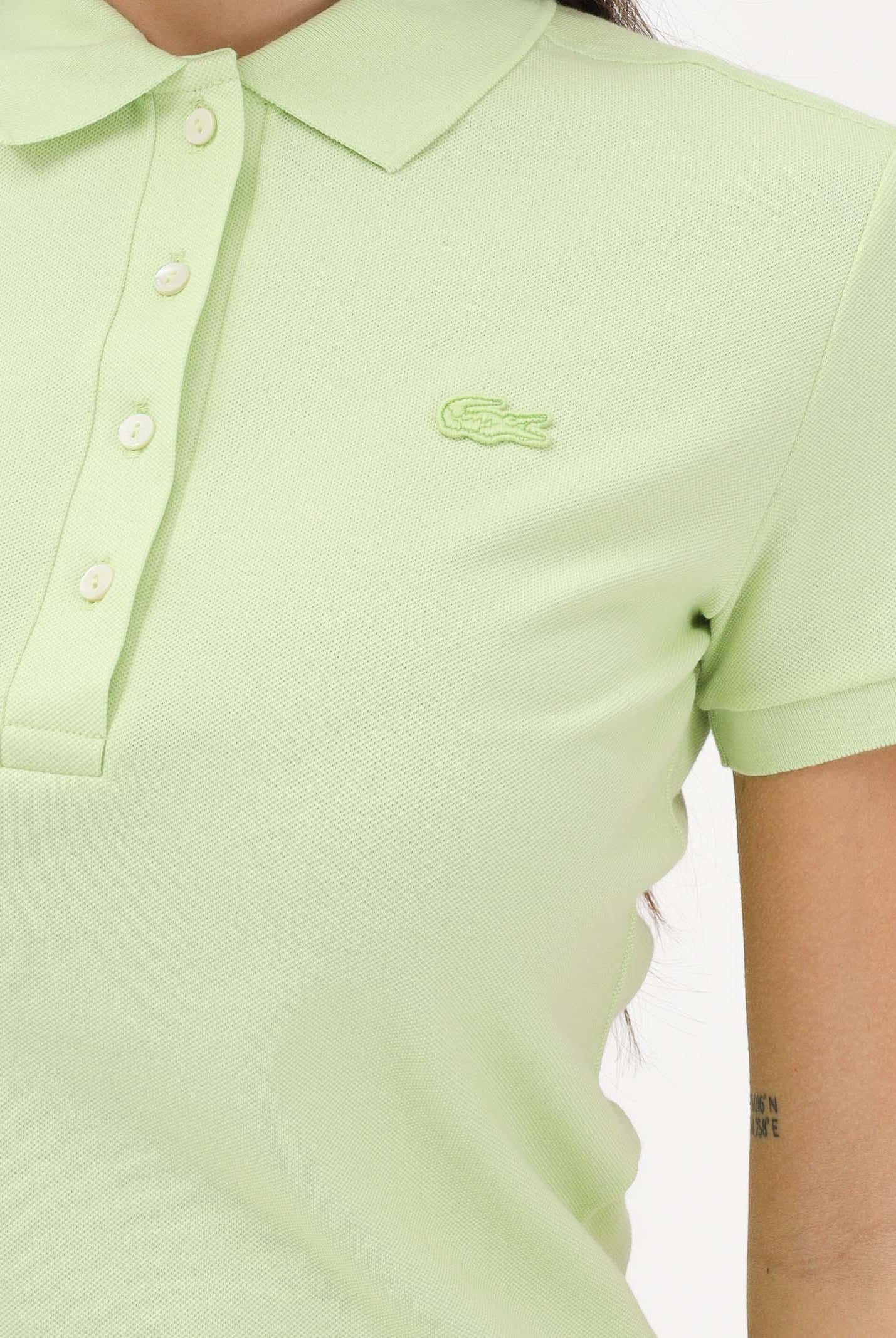 LACOSTE Polo a manica corta verde da donna con logo PF5462 BIC LACOSTE