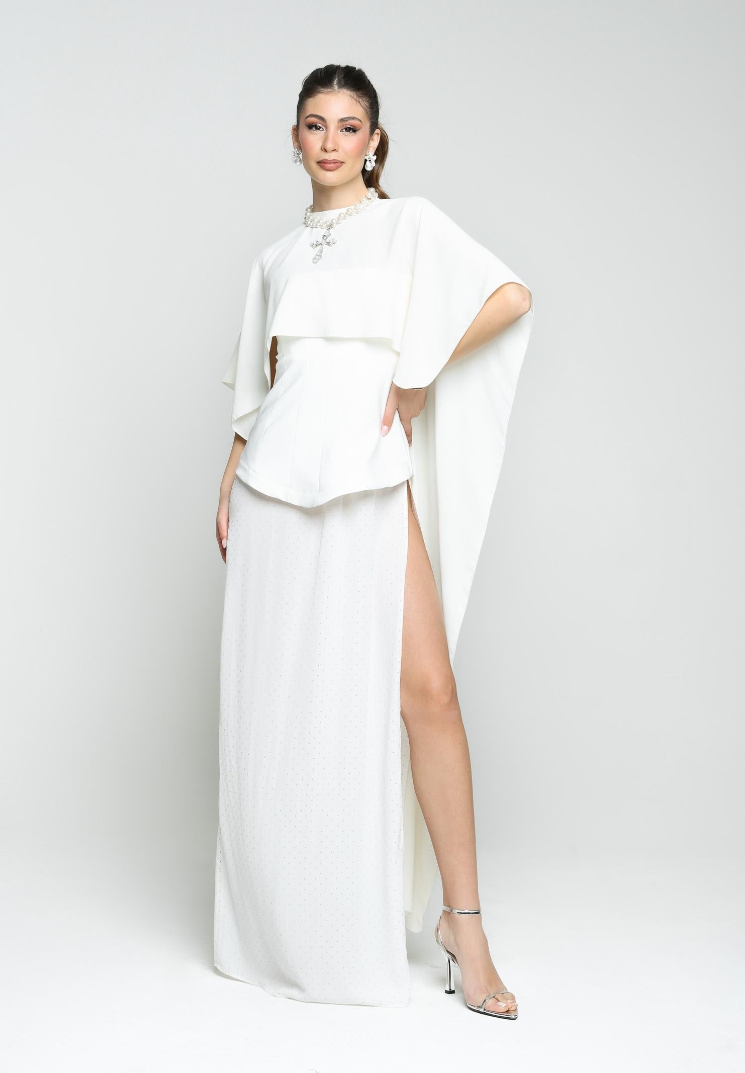 SANTAS Abito lungo CREAM bianco da donna PV25020 BIANCO SANTAS