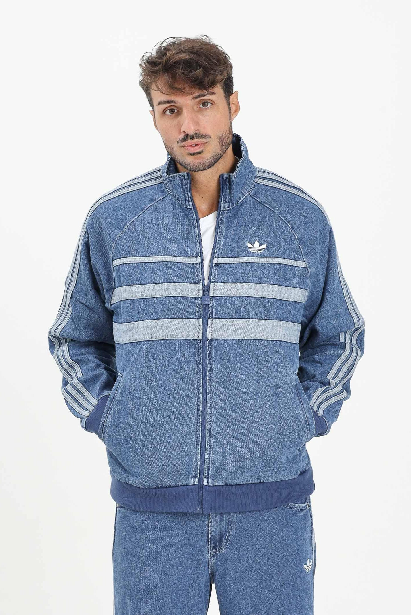 ADIDAS ORIGINALS Giubbotto Adicolor First in denim blu da uomo JX6457 ADIDAS ORIGINALS