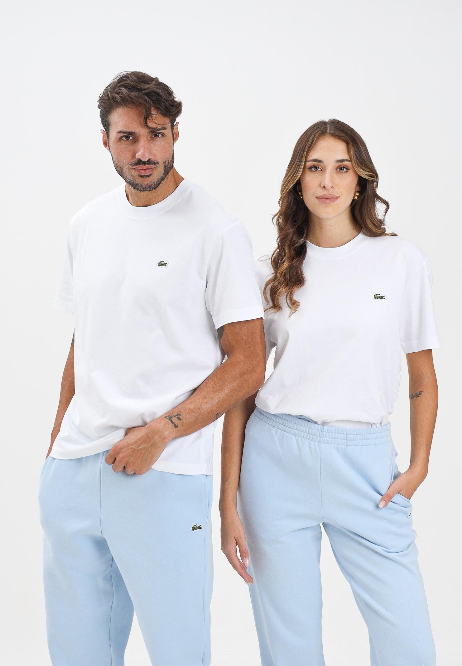 LACOSTE T-shirt a manica corta bianca per uomo e donna con logo TH7318 001 LACOSTE