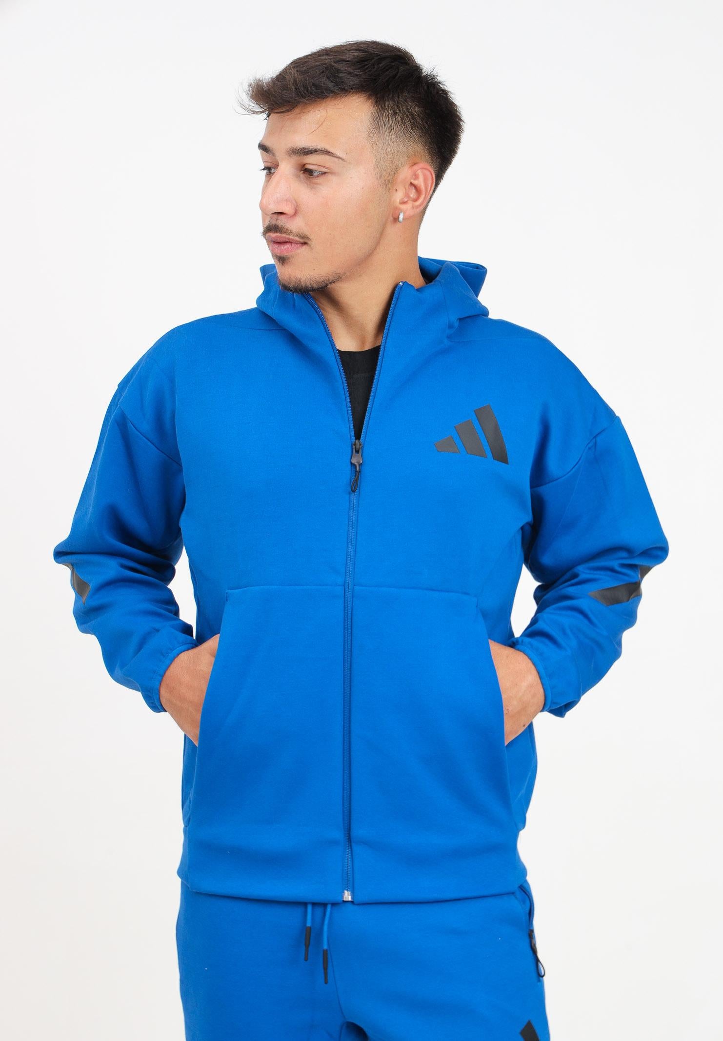Felpa con zip Z.N.E. blu da uomo JF6388 . ADIDAS PERFORMANCE