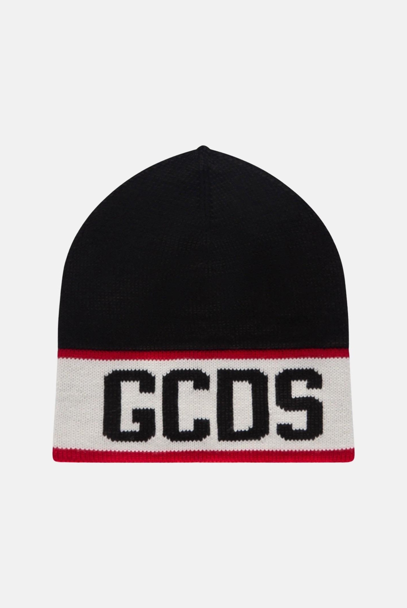 GCDS Berretto di lana nero per uomo e donna con logo GCDS B2CU5801K19 99 GCDS