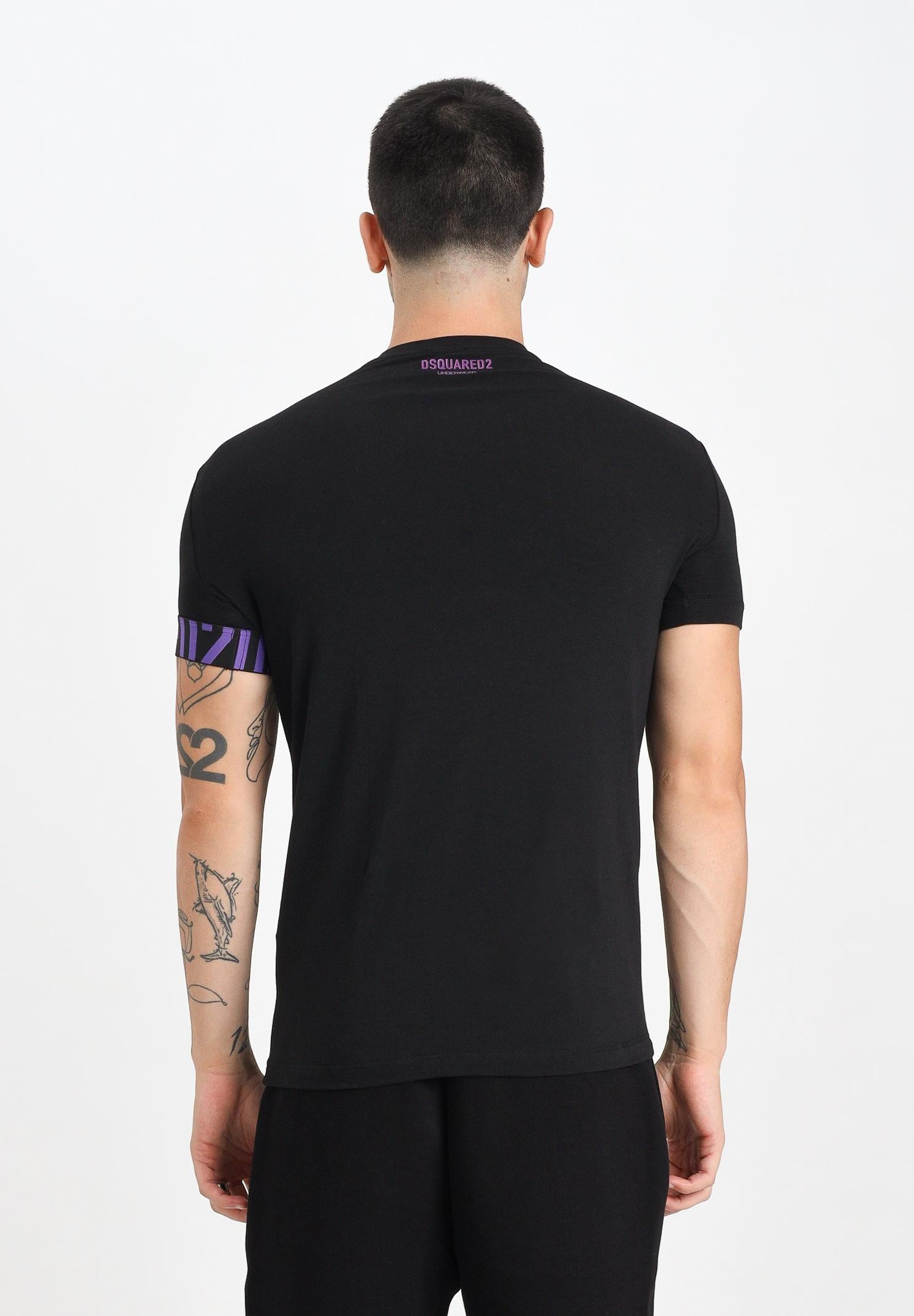 DSQUARED2 T-shirt a manica corta nera da uomo con stampa logo sulla manica D9M3S5980 027 DSQUARED2