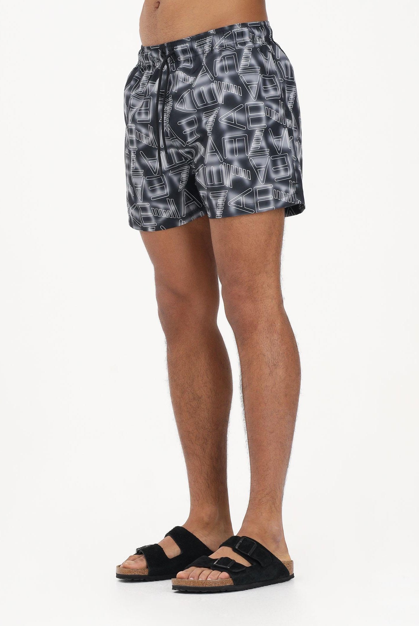 EA7 Shorts mare nero da uomo con logo all-over 7M001715AF21250 MC001 EA7