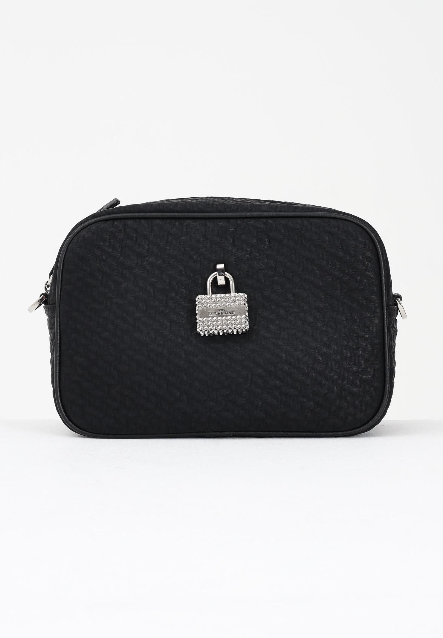 RICHMOND Borsa a tracolla nera da donna con lucchetto e logo RWA25197BO BL RICHMOND