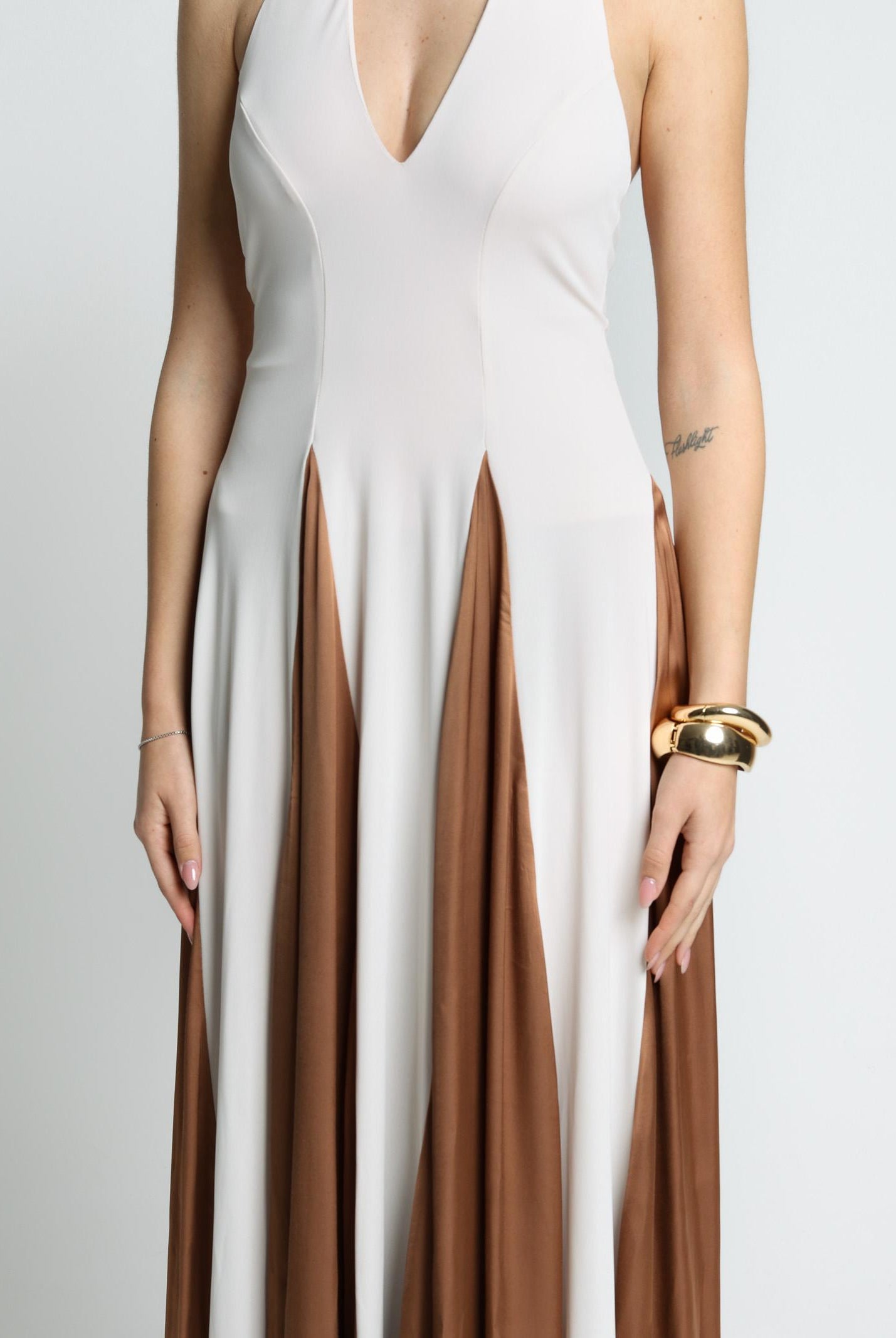 SANTAS Abito lungo MOUSSE panna da donna PV25022 CAMMELLO SANTAS