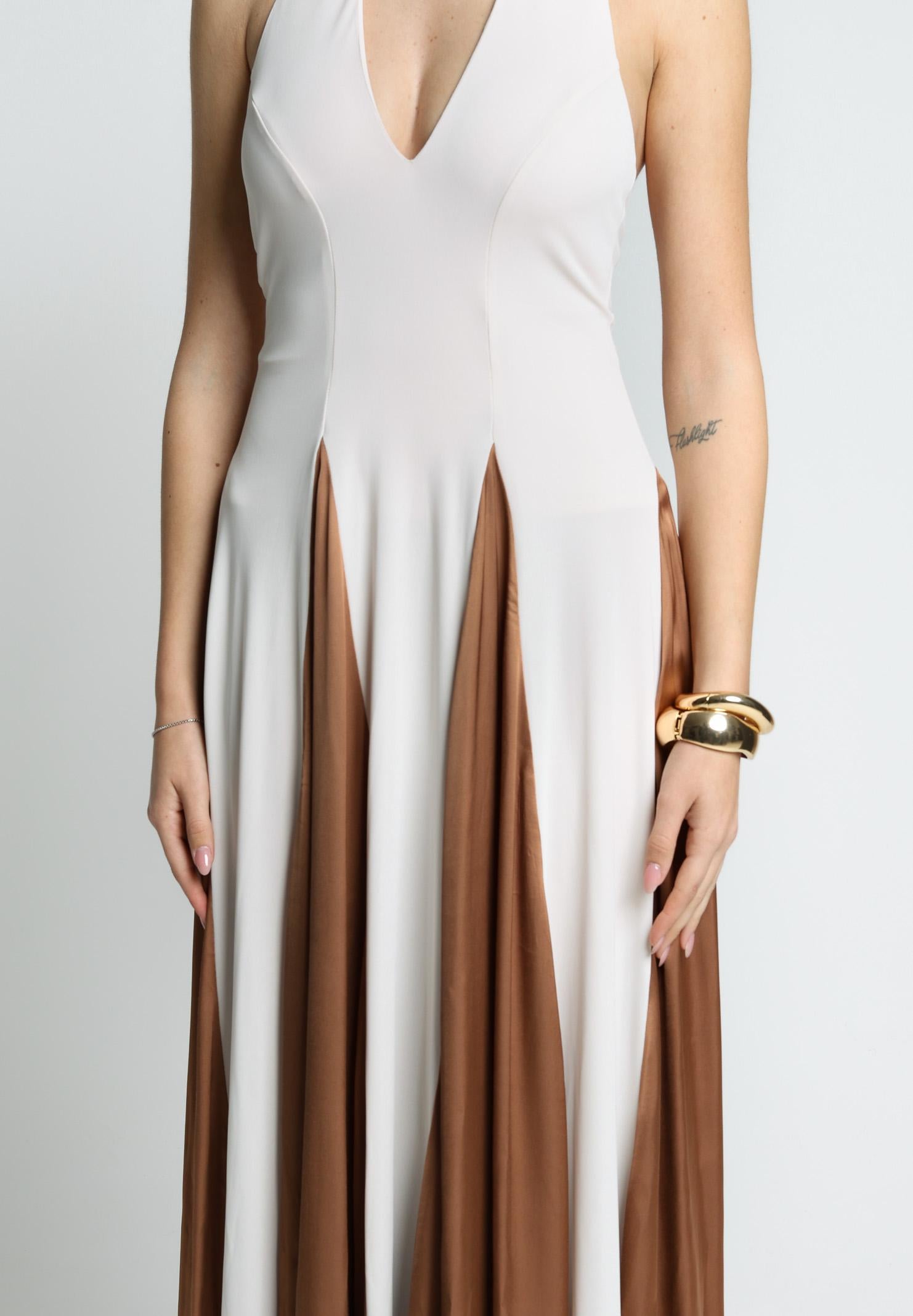 SANTAS Abito lungo MOUSSE panna da donna PV25022 CAMMELLO SANTAS