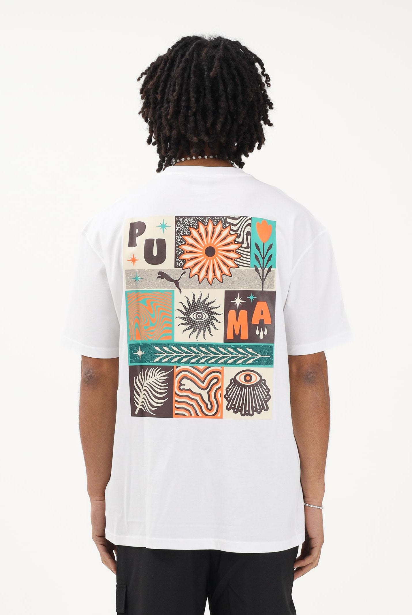 PUMA T-shirt a manica corta Sunset Drive bianca da uomo 634395 02 PUMA