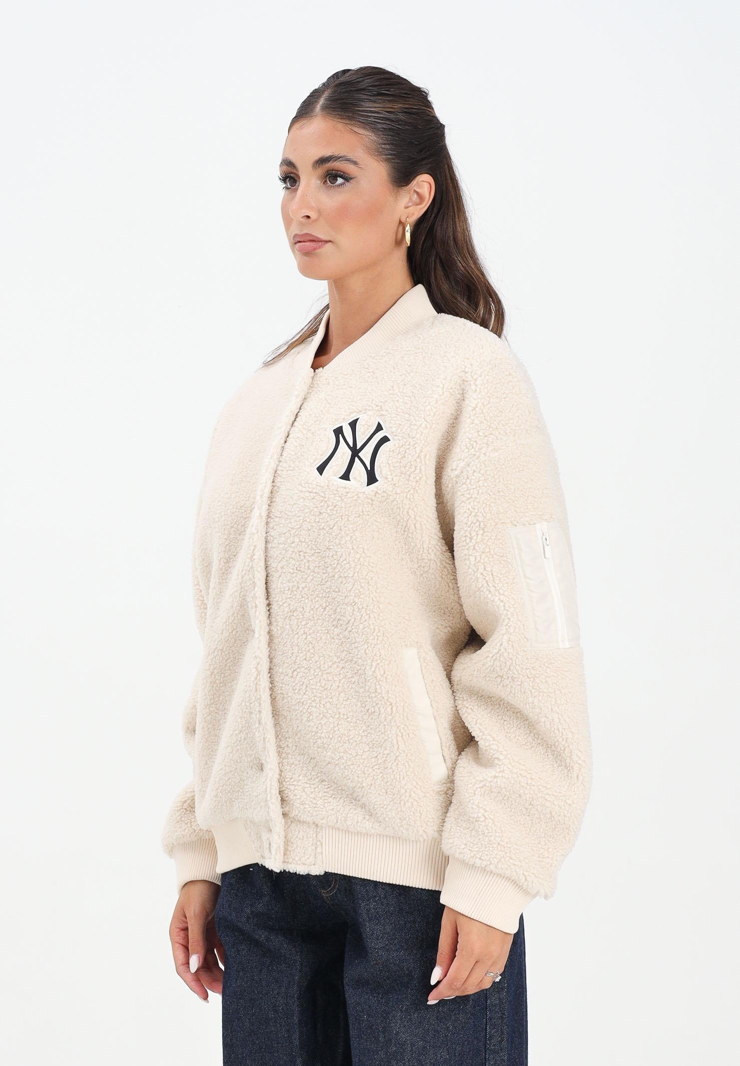 NEW ERA Bomber New York Yankees MLB Sherpa beige da donna 60684447 . NEW ERA