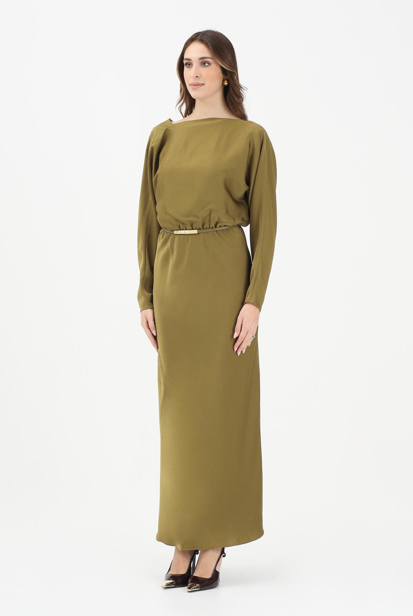 MAX MARA Abito lungo MSEPENTOLA verde kaki da donna 2616221043600 002 MAX MARA