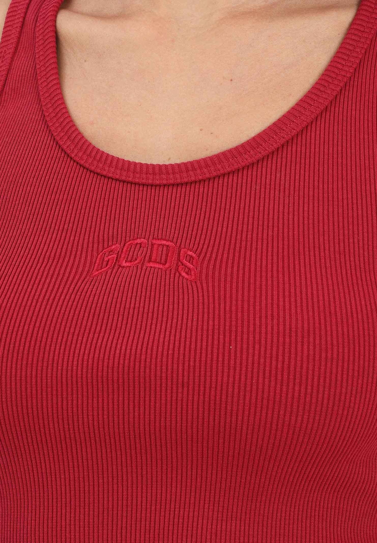 GCDS Canotta bordeaux da donna con logo B2EW2801JA2 49 GCDS