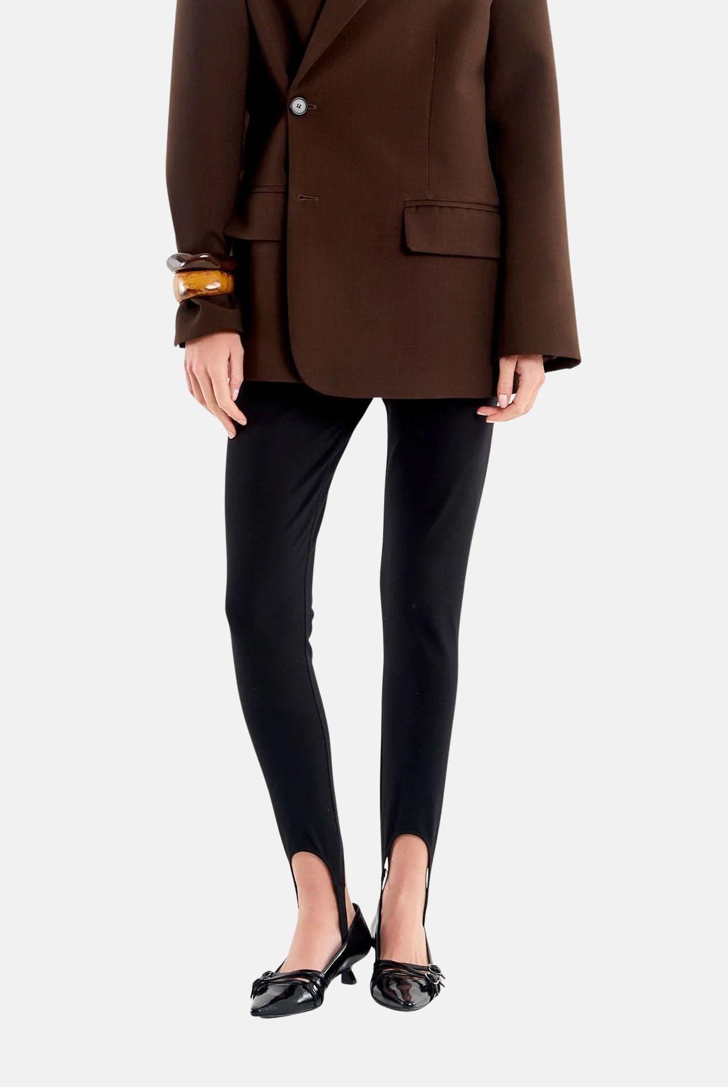 VICOLO Leggings nero da donna con staffa alla caviglia TF1759 NE VICOLO