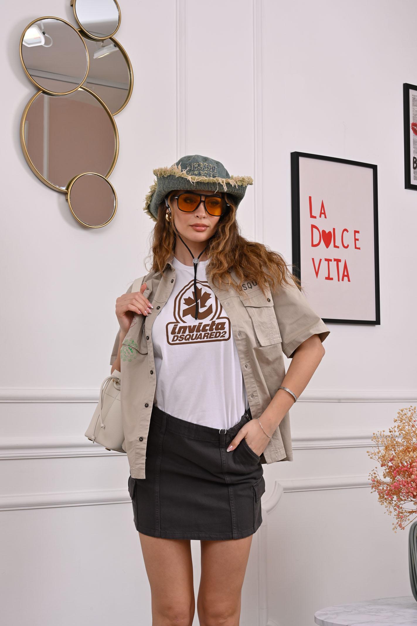 DSQUARED2 T-shirt a manica corta bianca per donna, ragazzi e bambini Invicta x Dsquared2 DQ2924D0AD3 DQ100 DSQUARED2