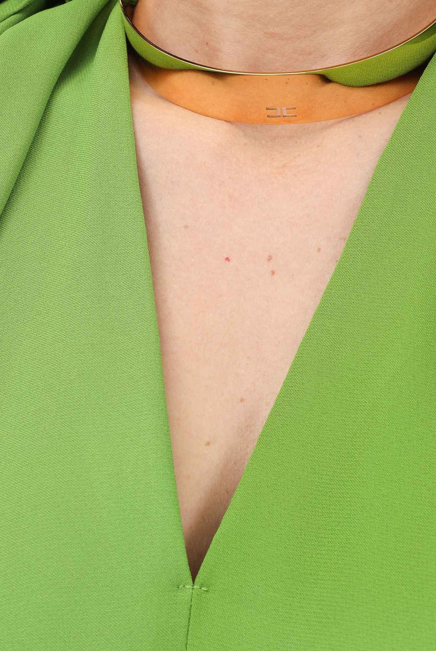 ELISABETTA FRANCHI Blusa verde da donna con dettaglio gioiello CA12961E2 EV3 ELISABETTA FRANCHI