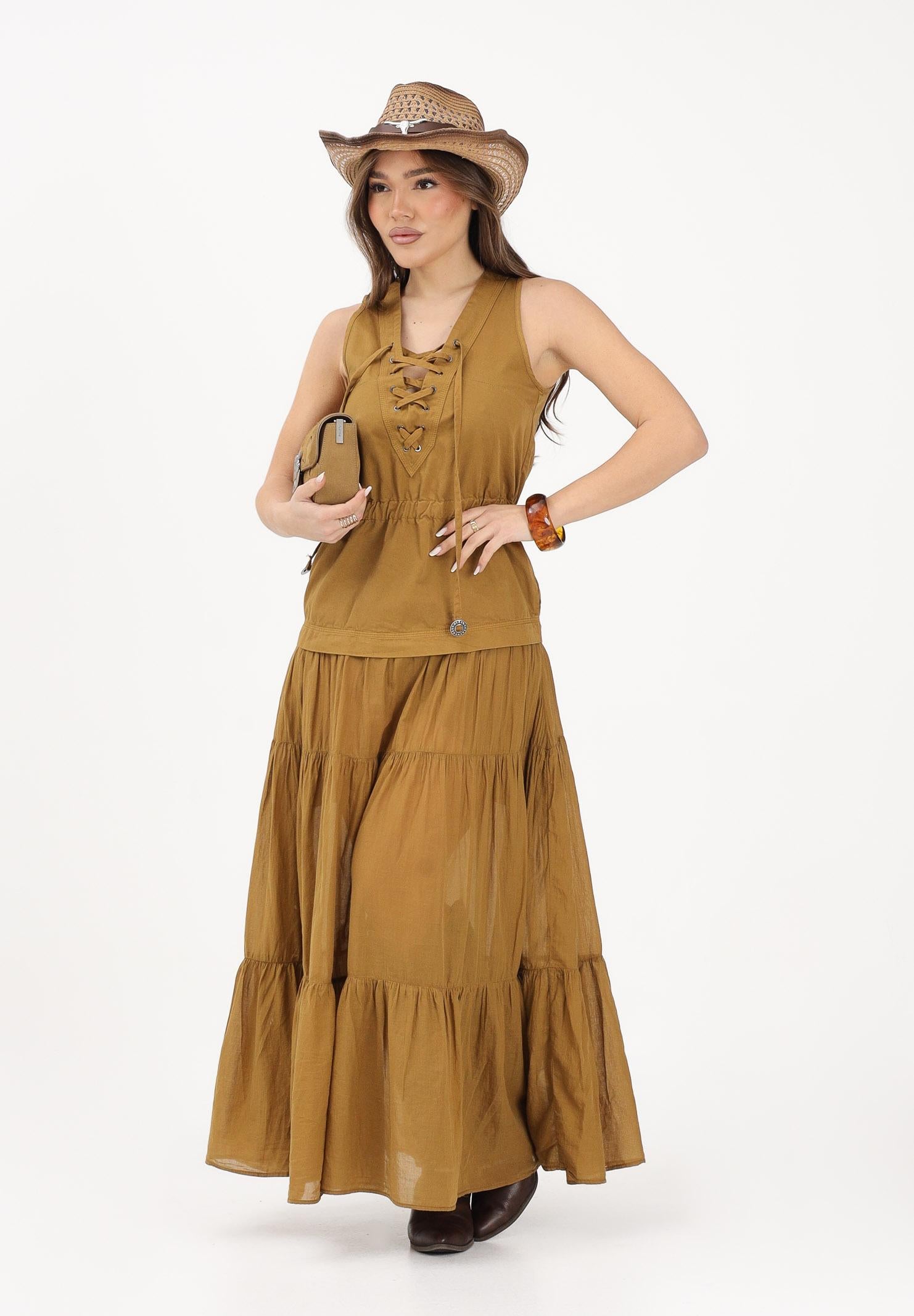 PINKO Abito lungo kiwi da donna con balza e nastri 106822A3AX L25 PINKO