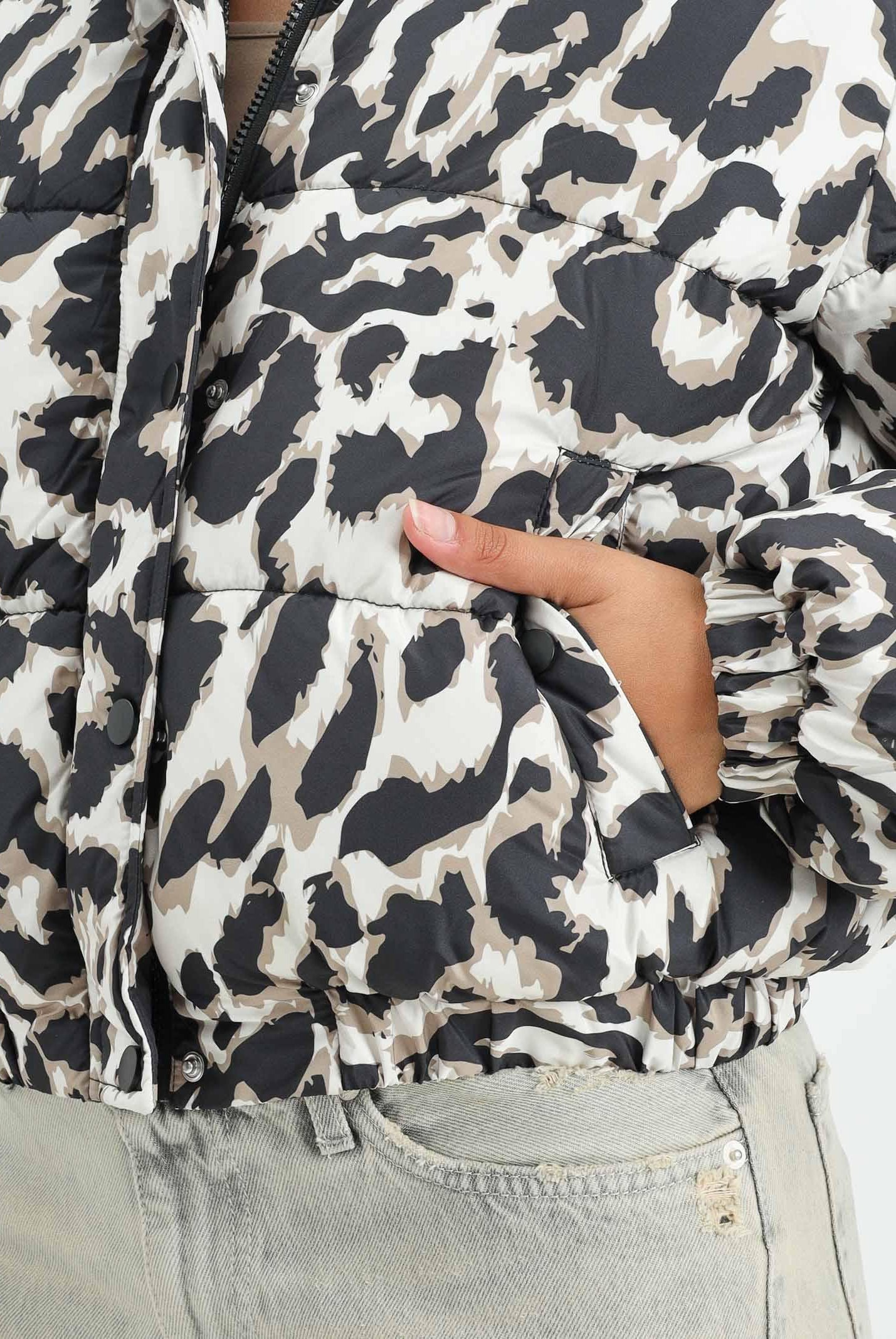 JDY Piumino animalier da donna 15353988 Moonbeam JDY